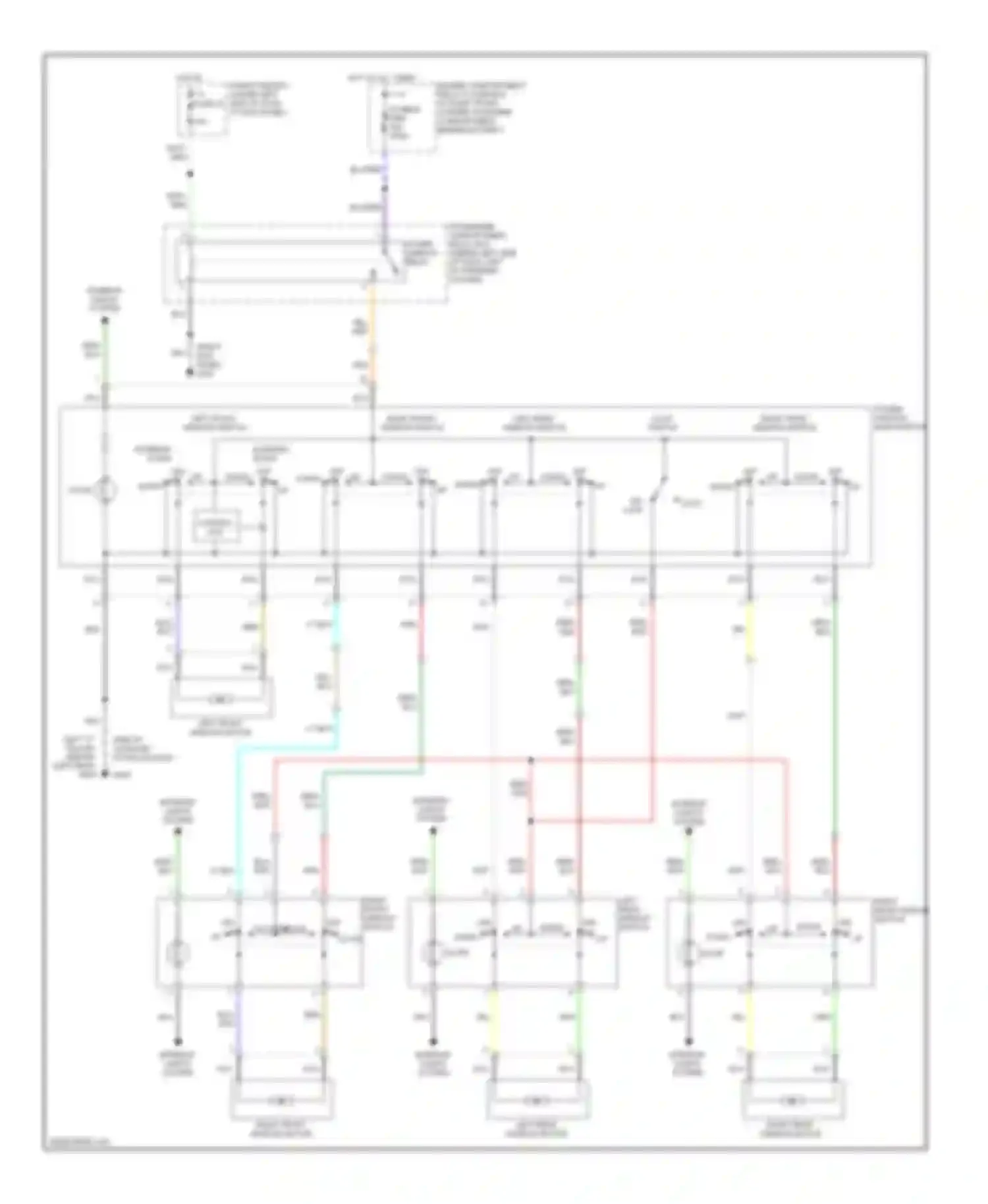Elantra Hyundai II facelift (1998-2000): Power window circuit