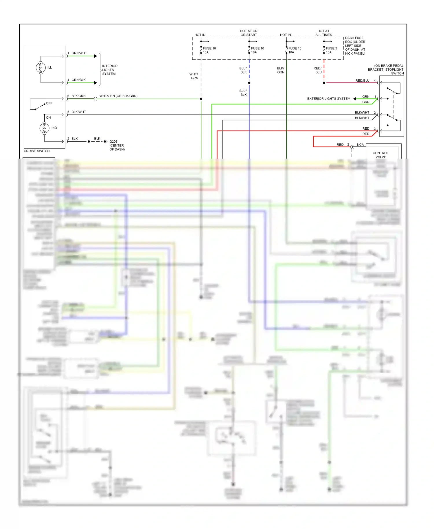 Wiring diagram 2 15 o/d on input vss input for Hyundai Elantra II facelift (1998-2000) (1 of 1)