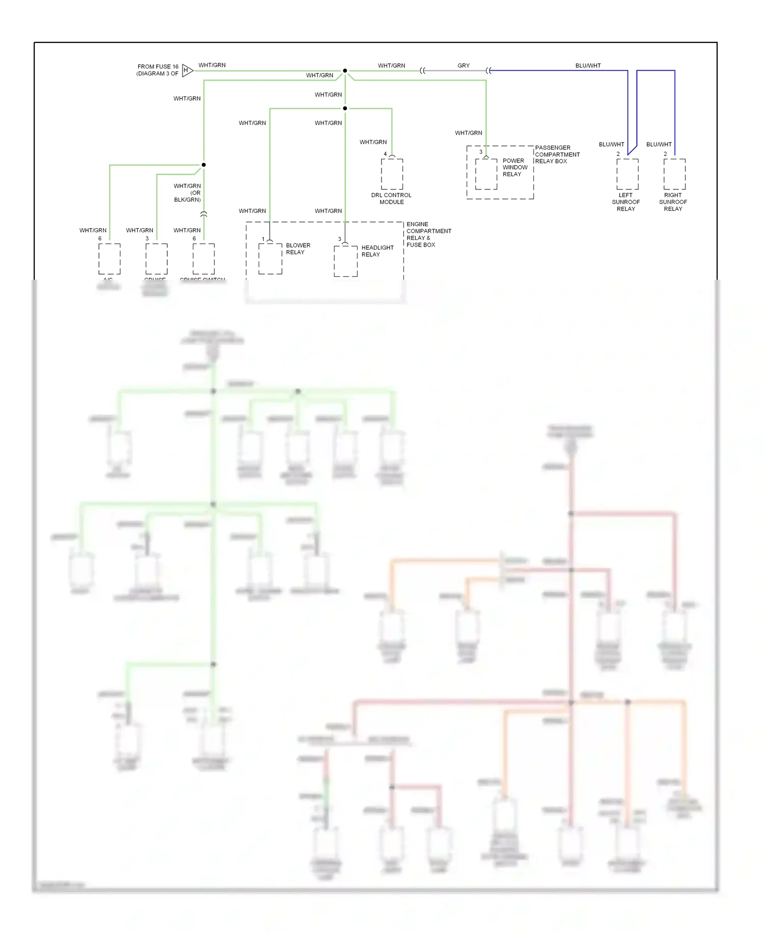 Wiring diagram a/c switch for Hyundai Elantra II facelift (1998-2000) (5 of 5)