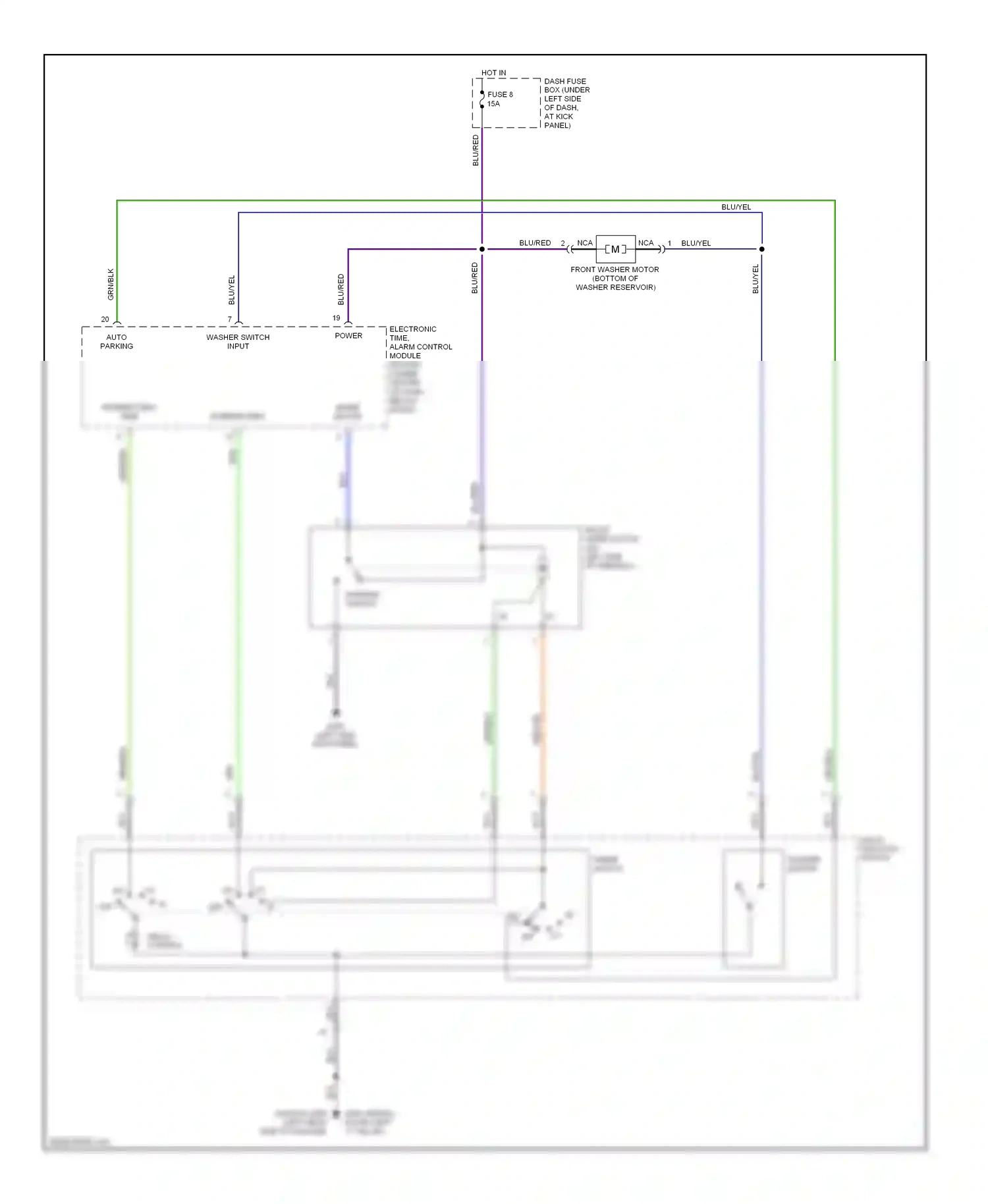 Wiring diagram auto parking for Hyundai Elantra II facelift (1998-2000) (1 of 1)