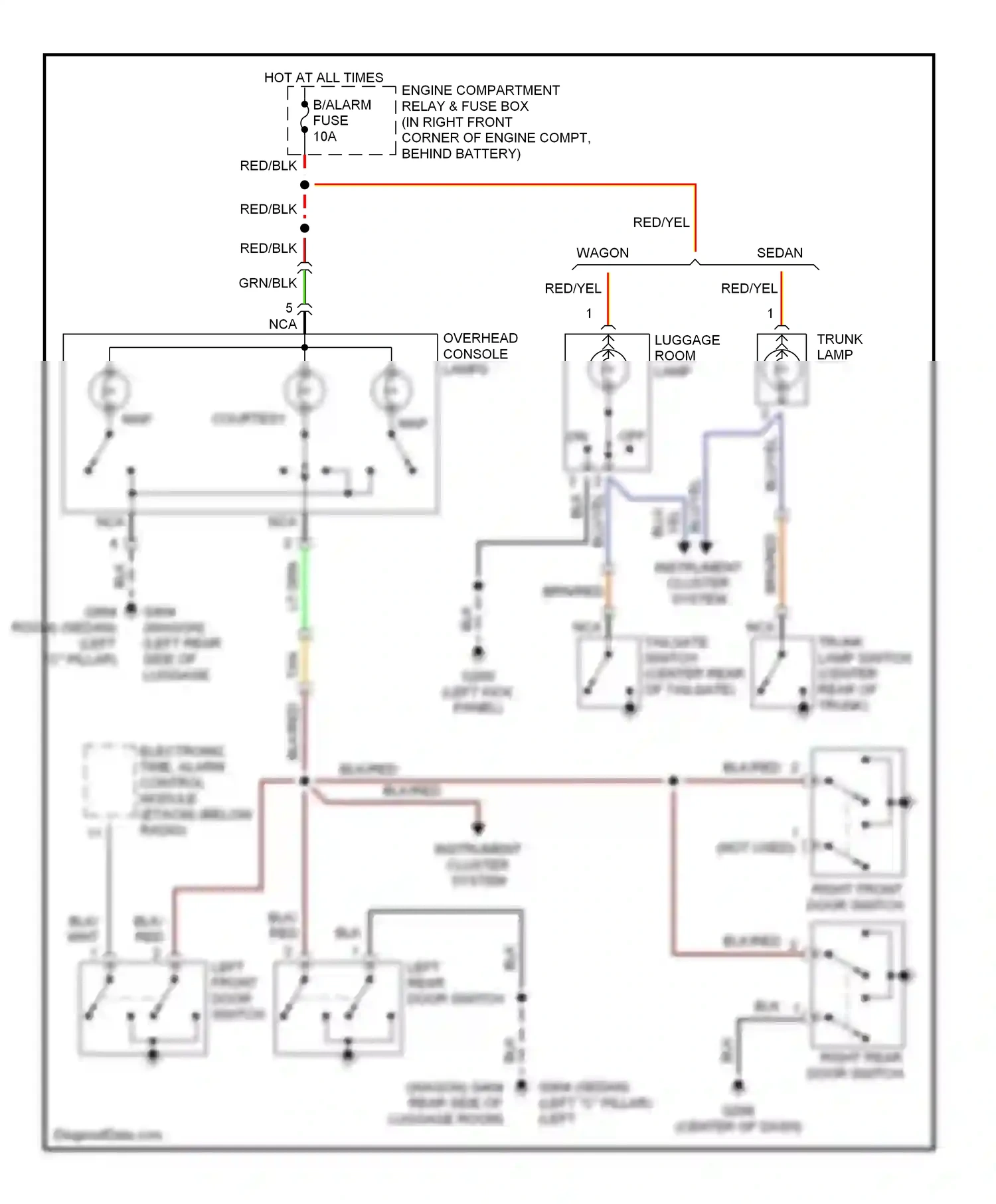 Wiring diagram blk for Hyundai Elantra II facelift (1998-2000) (22 of 42)