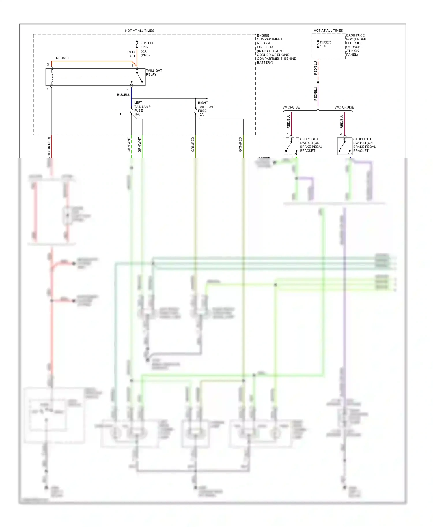 Wiring diagram cruise control system for Hyundai Elantra II facelift (1998-2000) (3 of 4)
