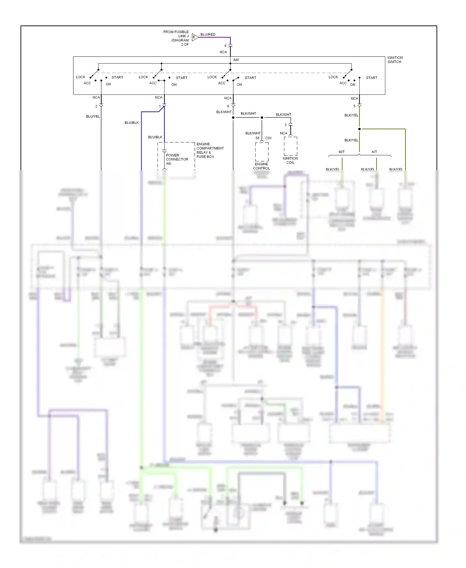 Hyundai Elantra II facelift (1998-2000) engine control module (ecm) wiring diagram  (2 of 3)