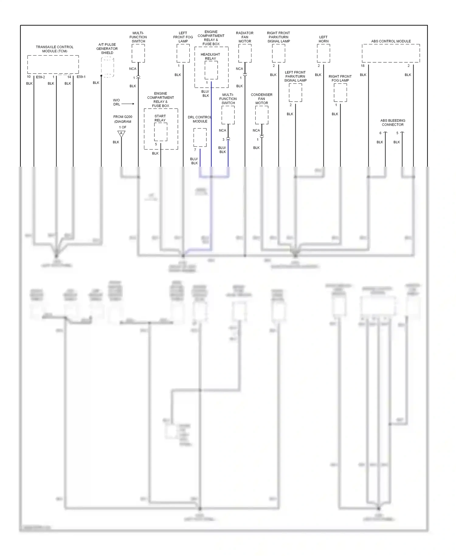Wiring diagram knock sensor shield for Hyundai Elantra II facelift (1998-2000) (1 of 1)