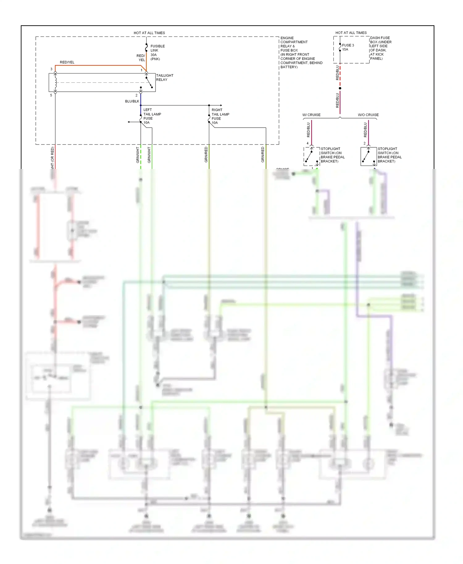 Wiring diagram light switch for Hyundai Elantra II facelift (1998-2000) (2 of 6)