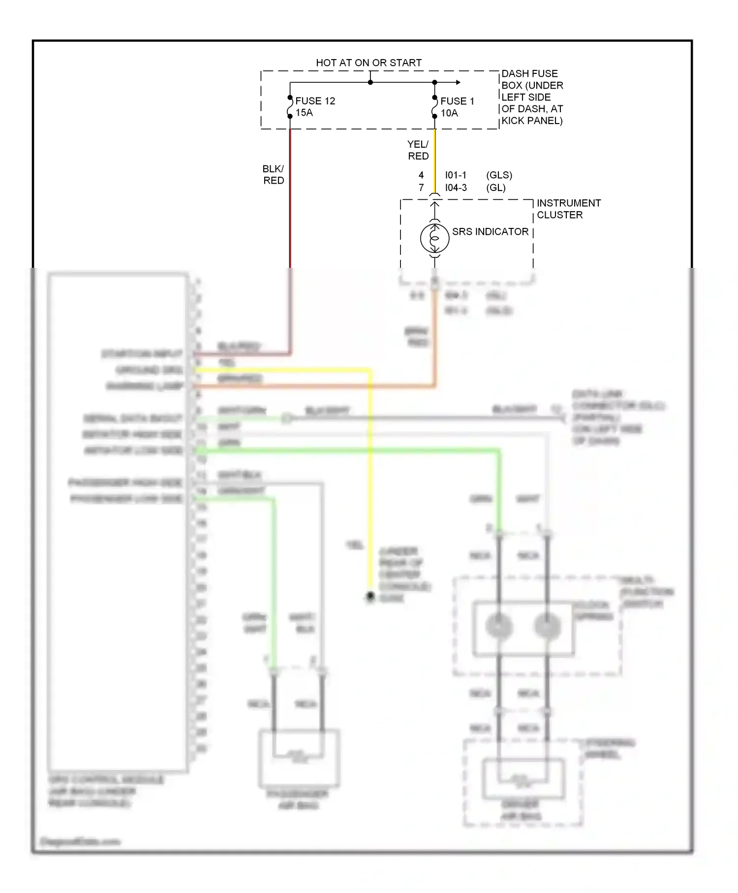 Wiring diagram multi- function switch for Hyundai Elantra II facelift (1998-2000) (7 of 7)