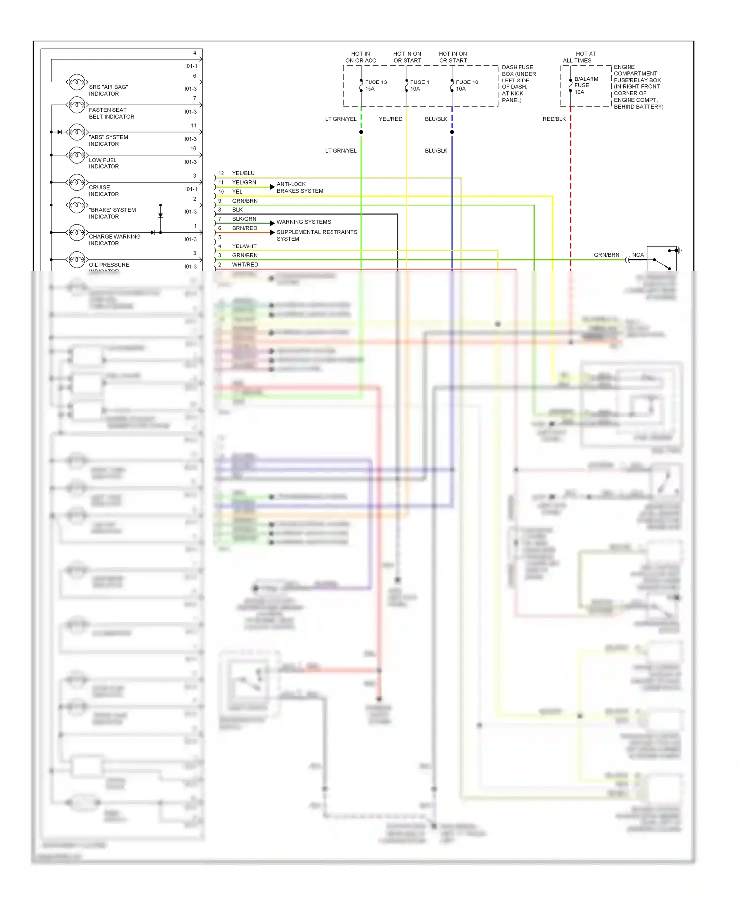 Wiring diagram multifunction switch for Hyundai Elantra II facelift (1998-2000) (5 of 7)