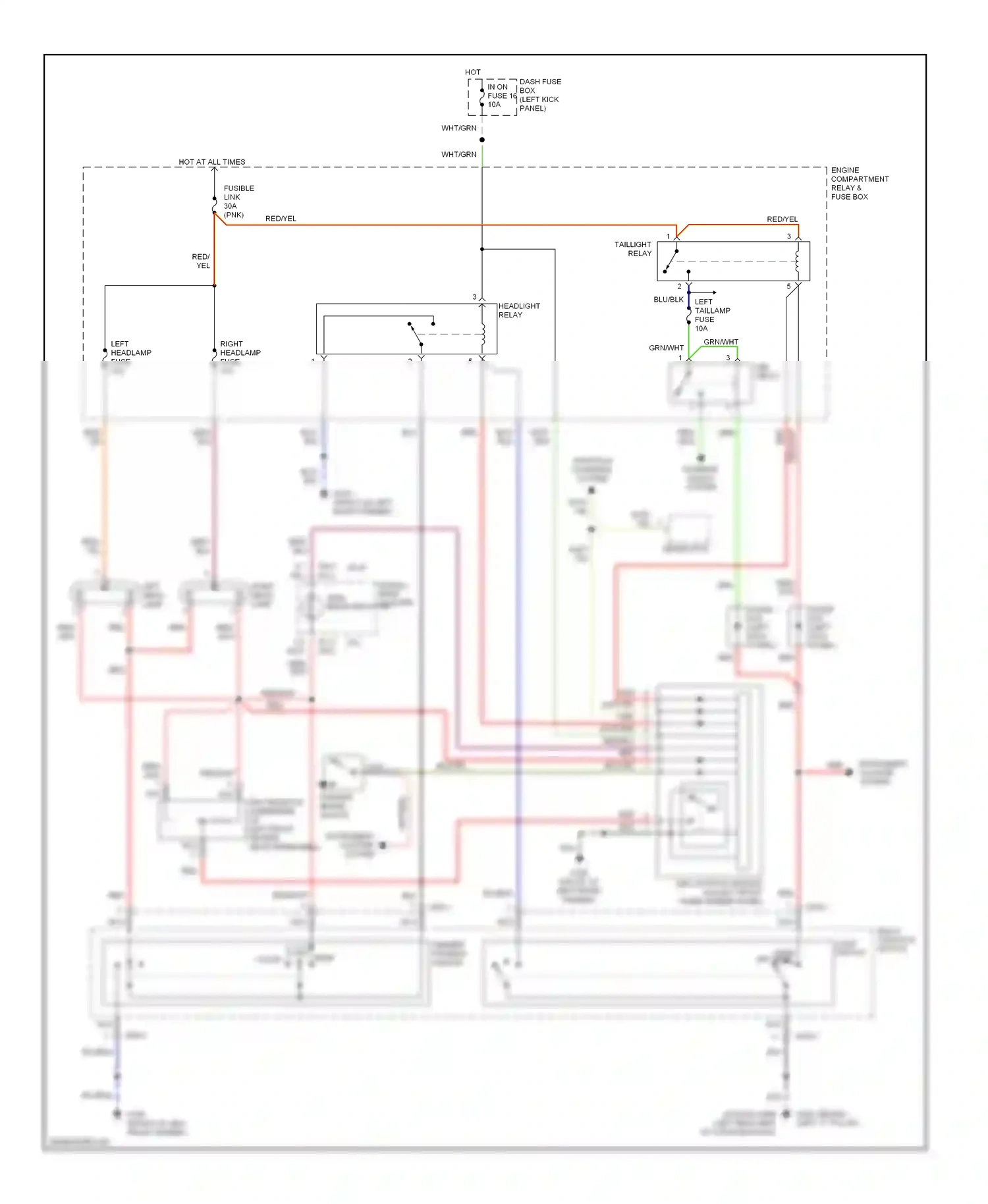 Wiring diagram starting/ charging system for Hyundai Elantra II facelift (1998-2000) (4 of 4)