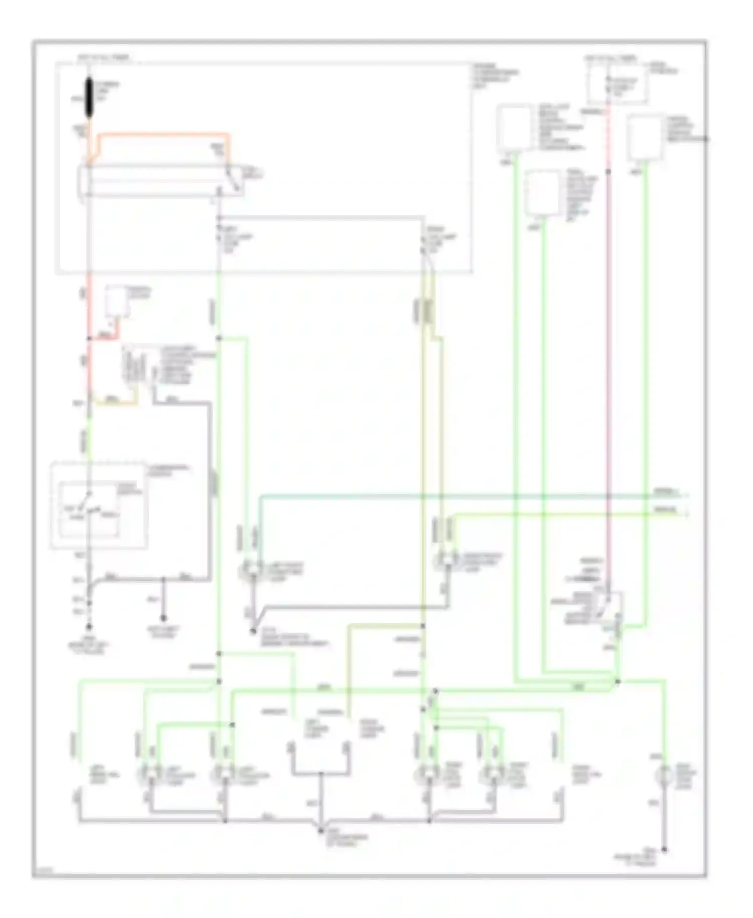 Elantra Hyundai II (1995-1998): Exterior lamps circuit, sedan (1 of 2)