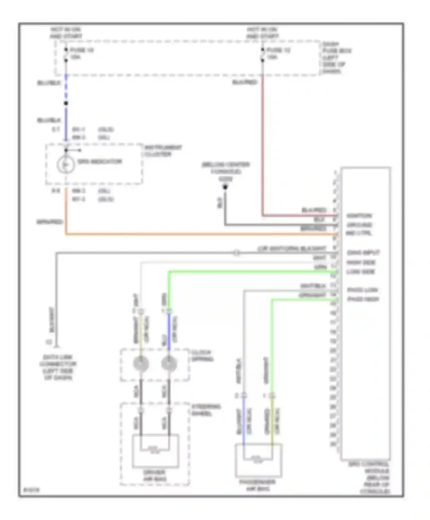 Elantra Hyundai II (1995-1998): Supplemental restraint circuit