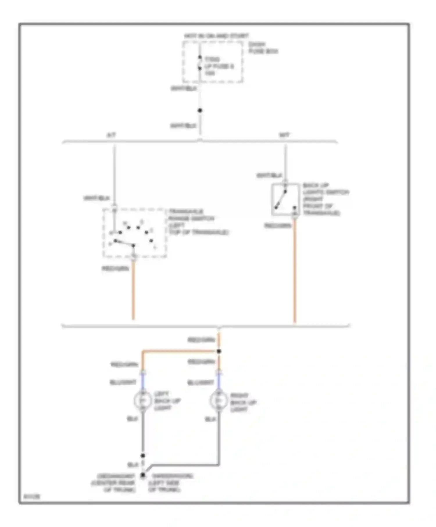 Wiring diagram right back-up light for Hyundai Elantra II (1995-1998) (1 of 1)