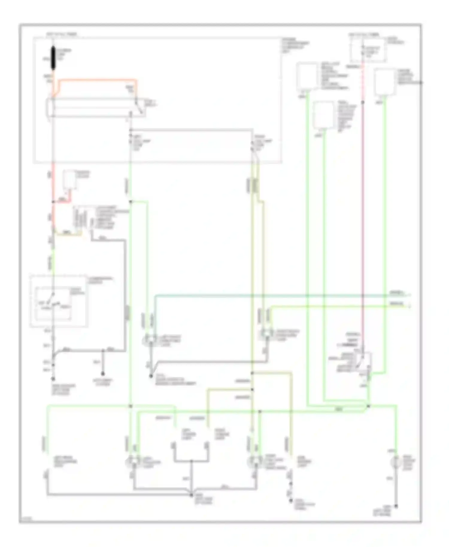 Wiring diagram right tail/ stop light right rear side marker light for Hyundai Elantra II (1995-1998) (1 of 1)