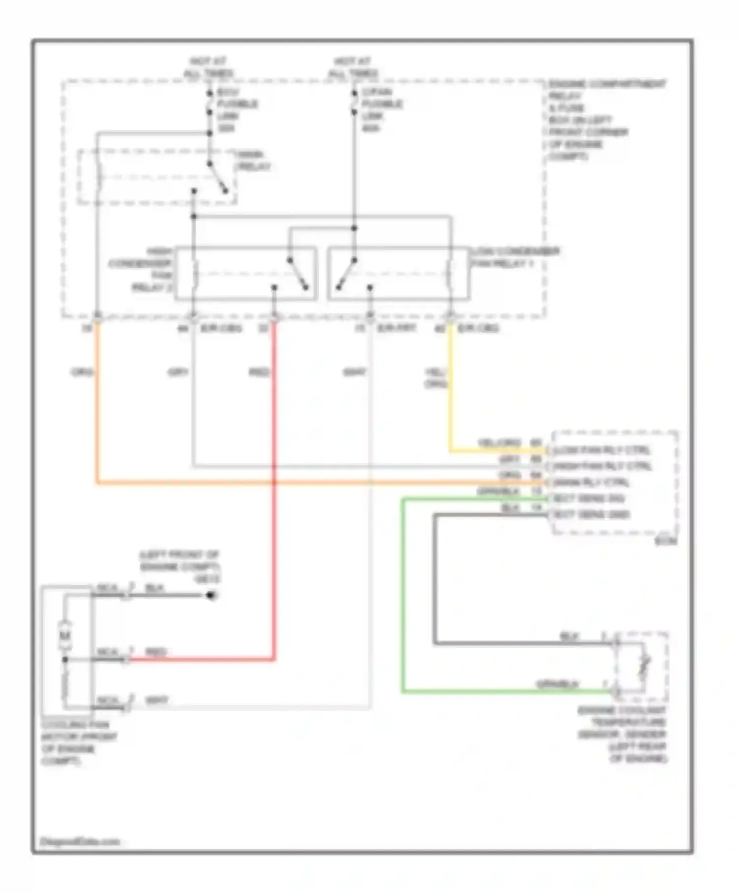 Elantra Hyundai III facelift (2003-2010): Cooling fan circuit