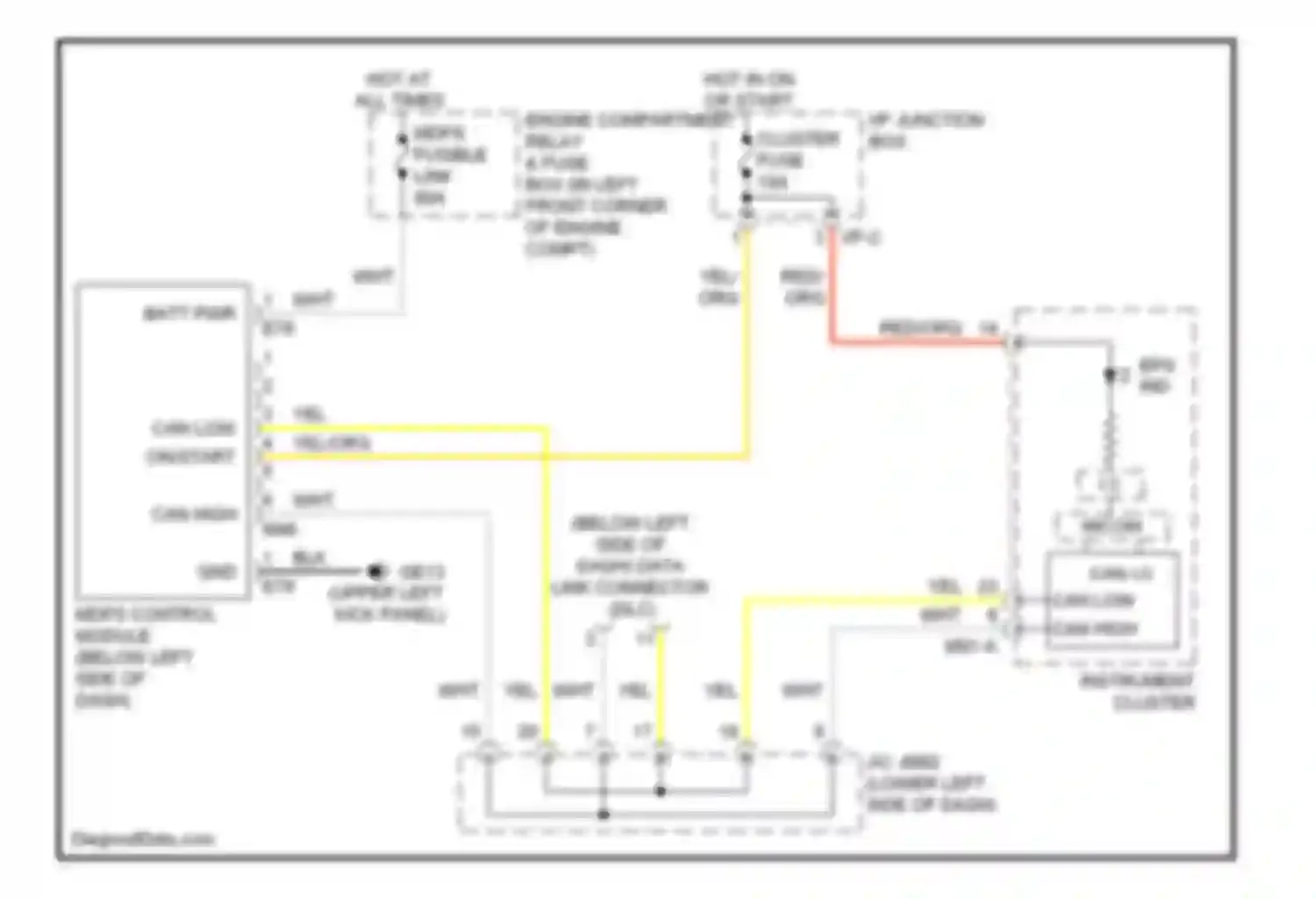 Elantra Hyundai III facelift (2003-2010): Electronic power steering circuit
