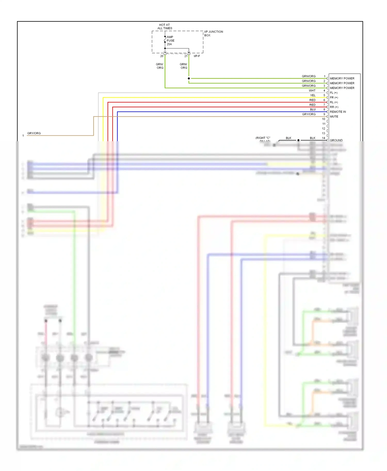 Wiring diagram audio remocon switch for Hyundai Elantra III facelift (2003-2010) (2 of 3)