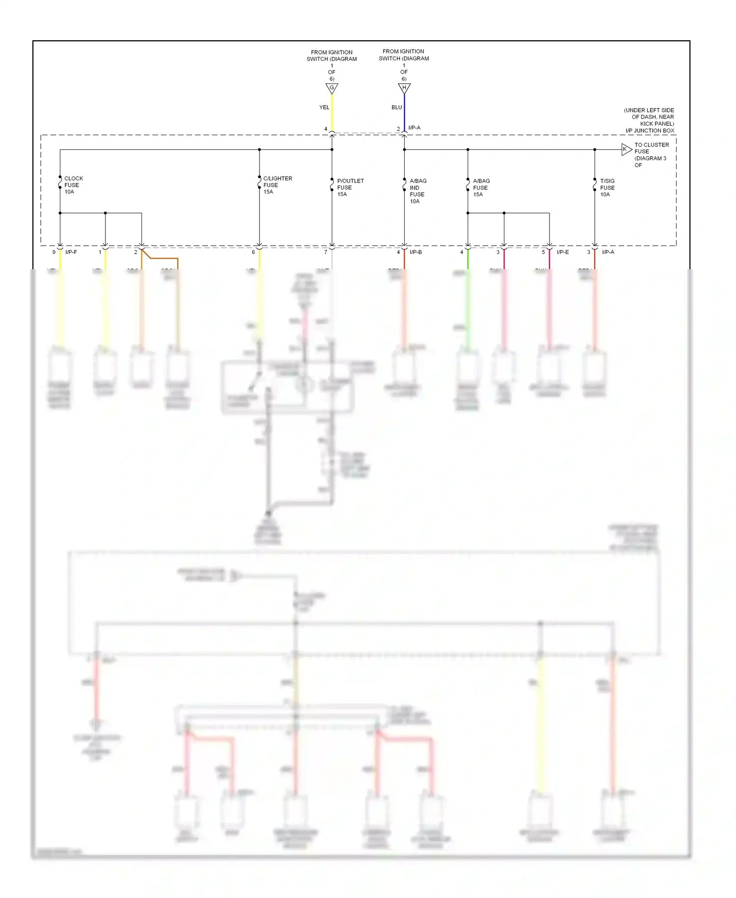 Wiring diagram digital clock for Hyundai Elantra III facelift (2003-2010) (4 of 4)