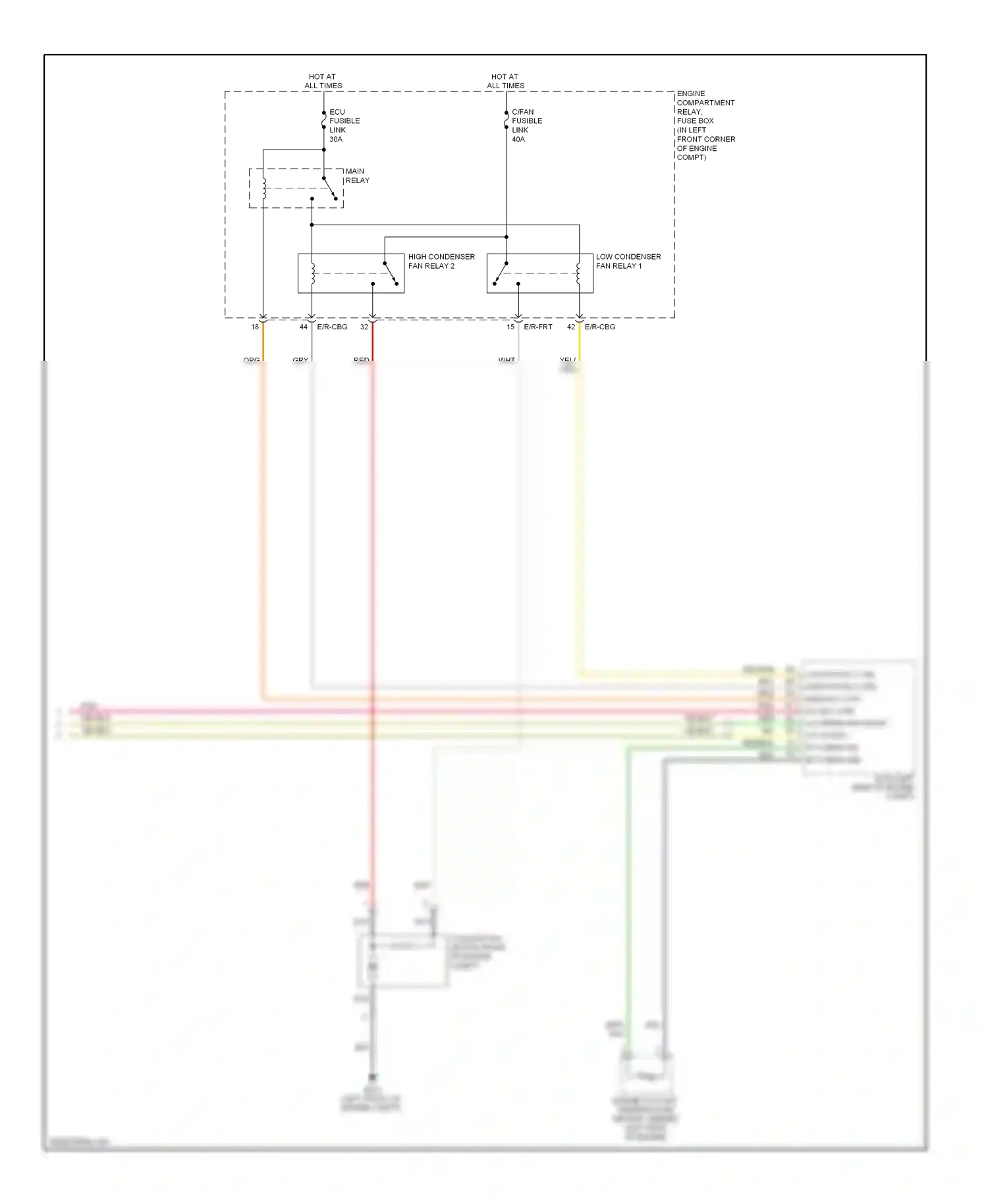 Wiring diagram engine compartment relay, for Hyundai Elantra III facelift (2003-2010) (1 of 1)