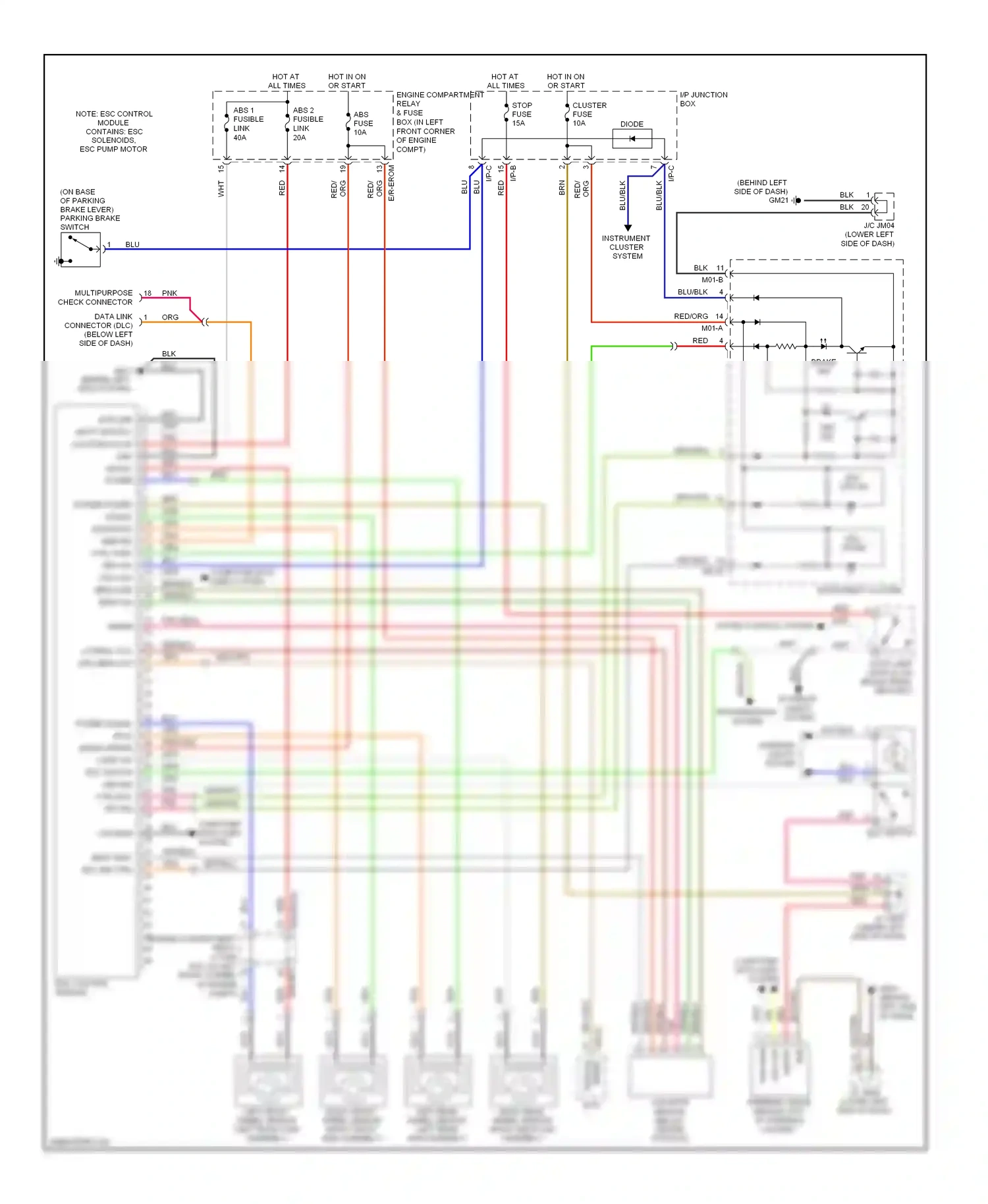 Wiring diagram esc control module for Hyundai Elantra III facelift (2003-2010) (1 of 5)