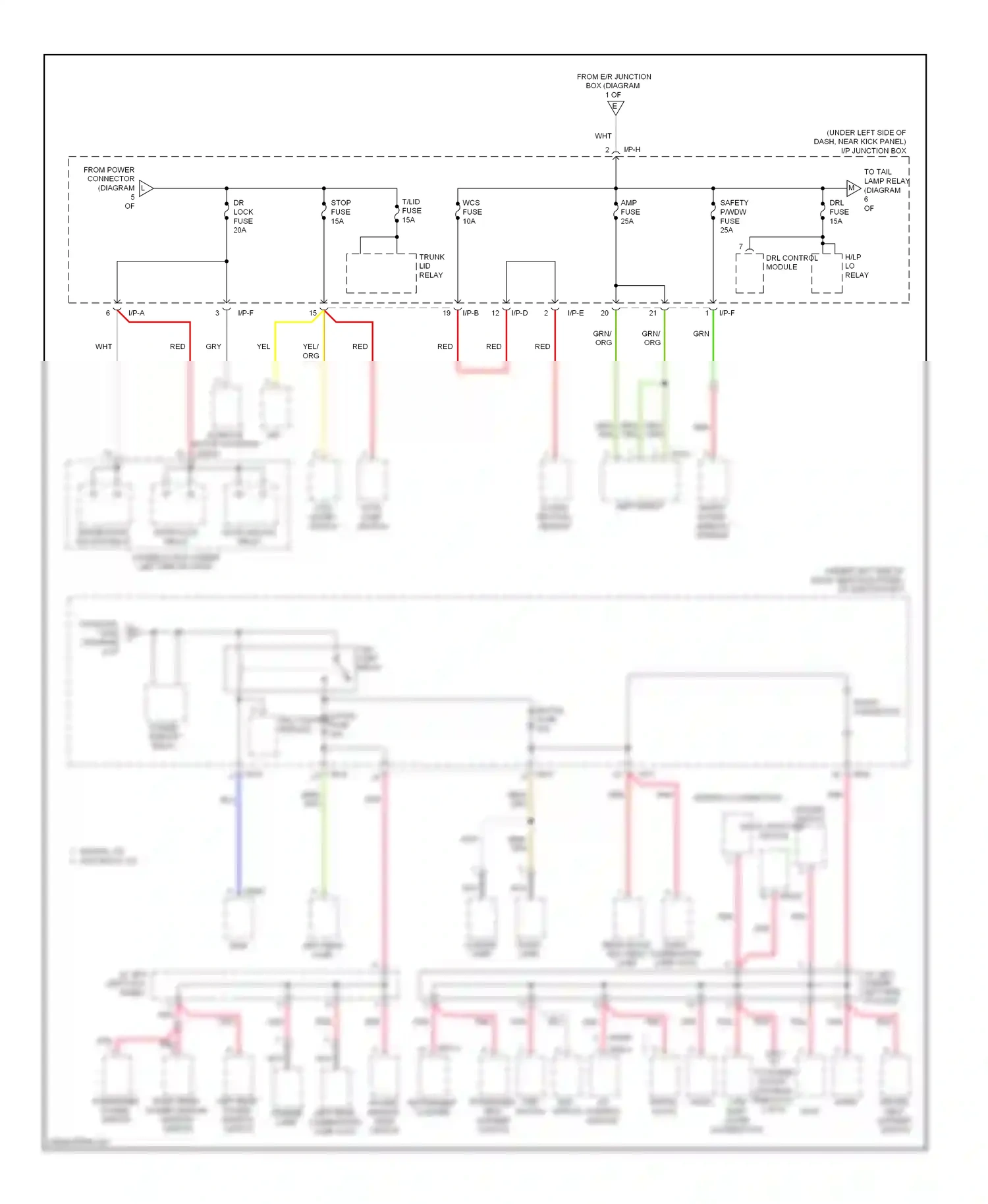 Wiring diagram hazard switch multi- function switch for Hyundai Elantra III facelift (2003-2010) (1 of 1)