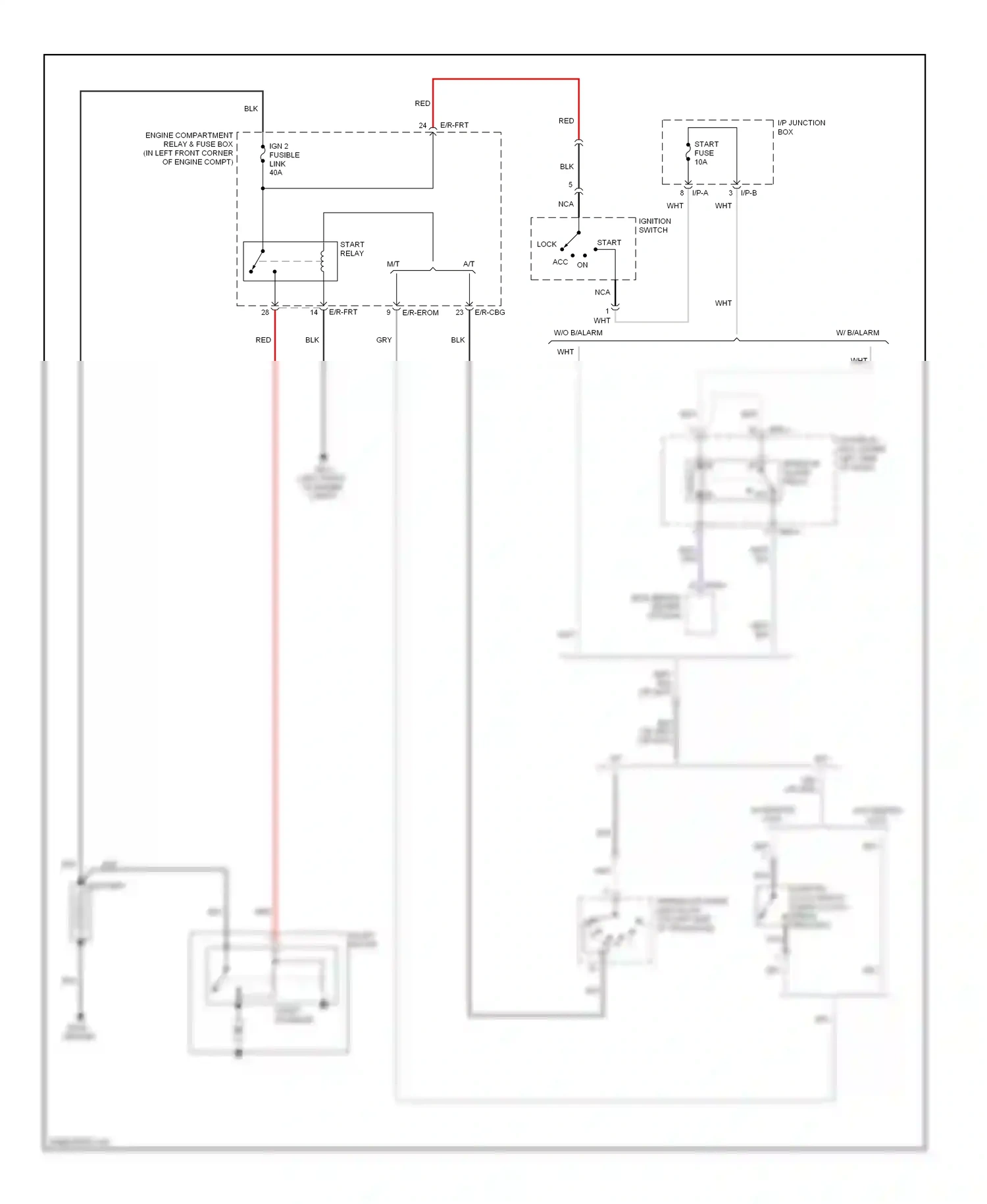 Wiring diagram ignition switch for Hyundai Elantra III facelift (2003-2010) (2 of 2)