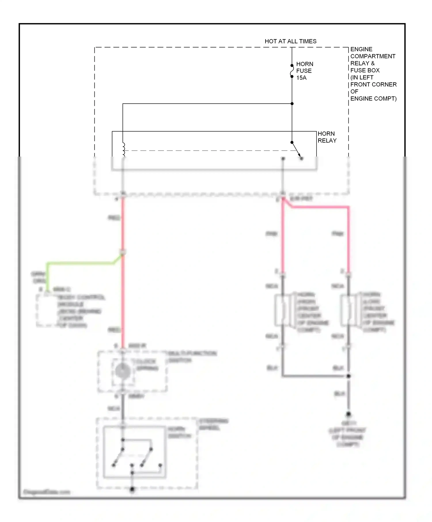 Wiring diagram multi- function switch for Hyundai Elantra III facelift (2003-2010) (6 of 11)