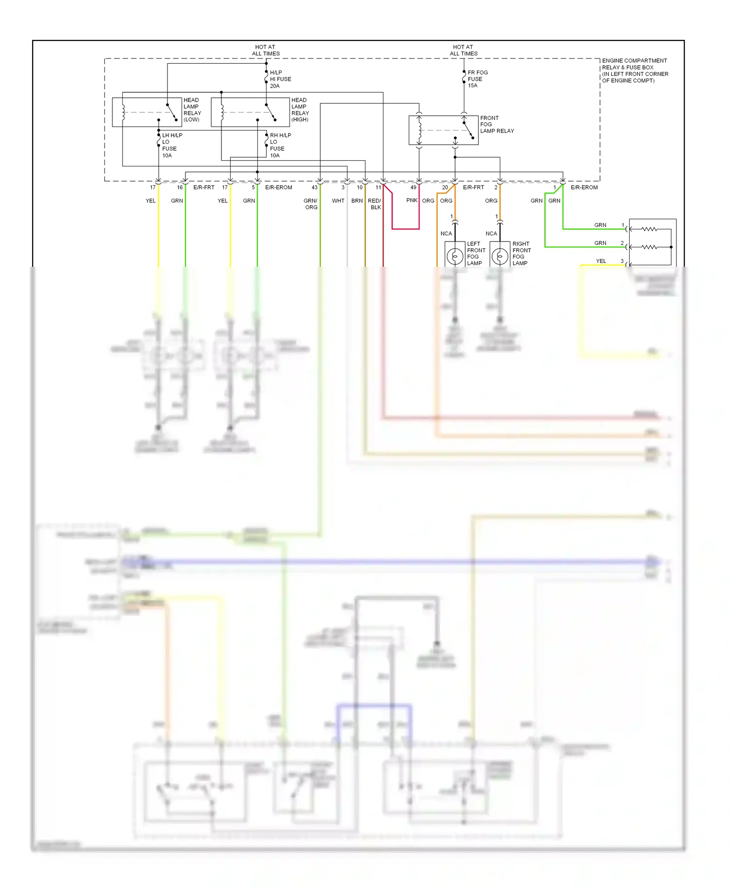 Wiring diagram multi- function switch for Hyundai Elantra III facelift (2003-2010) (4 of 11)