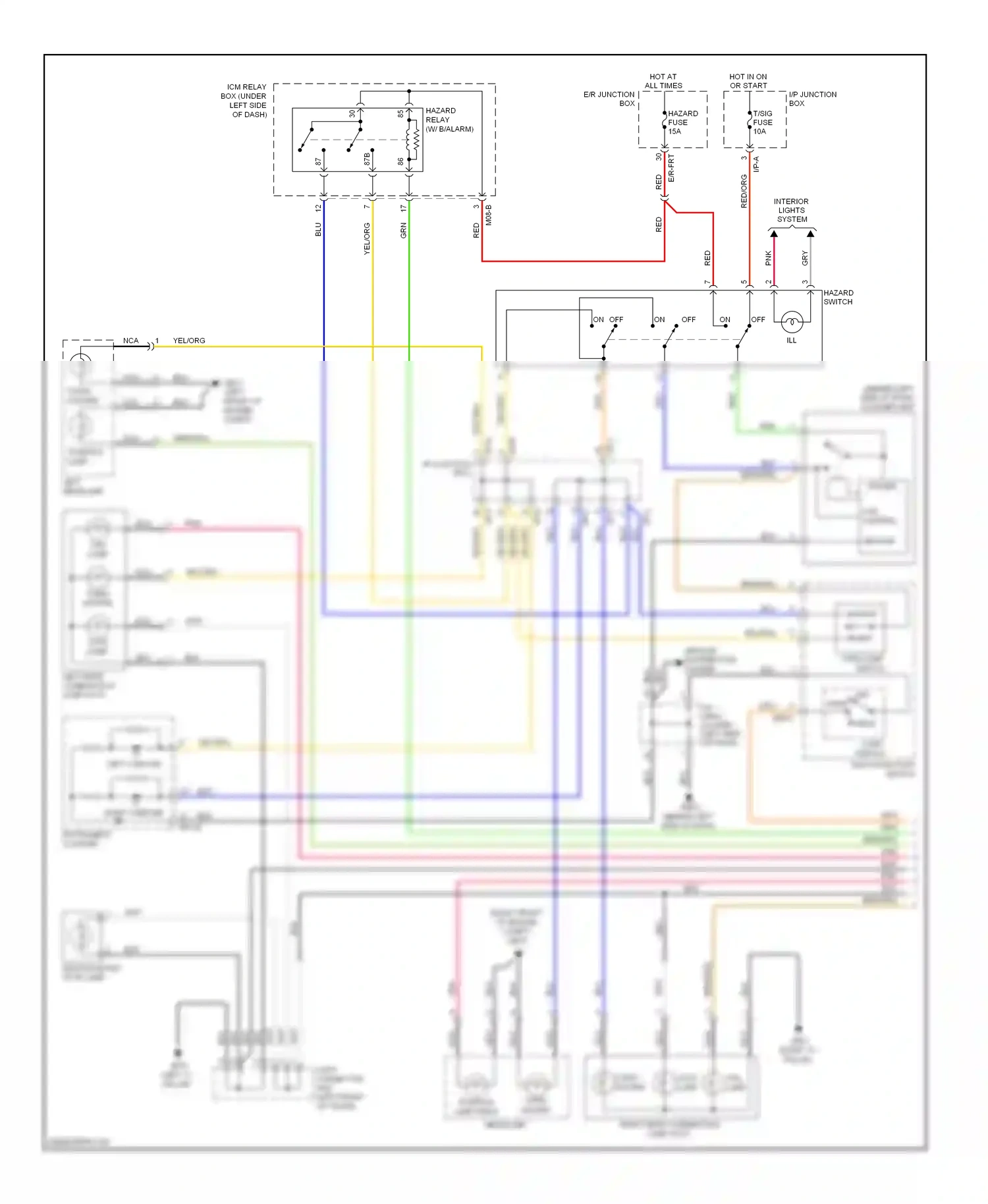 Wiring diagram multi- function switch for Hyundai Elantra III facelift (2003-2010) (2 of 11)