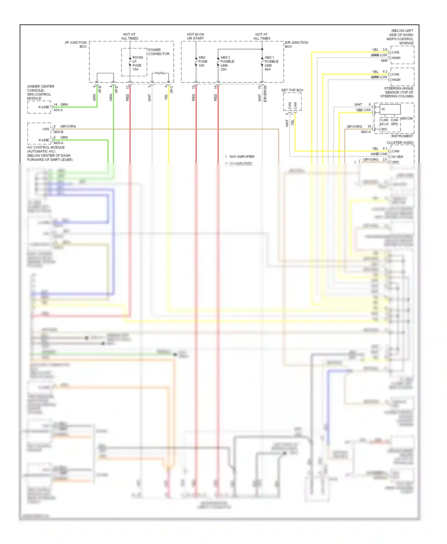 Wiring diagram multipurpose check connector for Hyundai Elantra III facelift (2003-2010) (1 of 2)