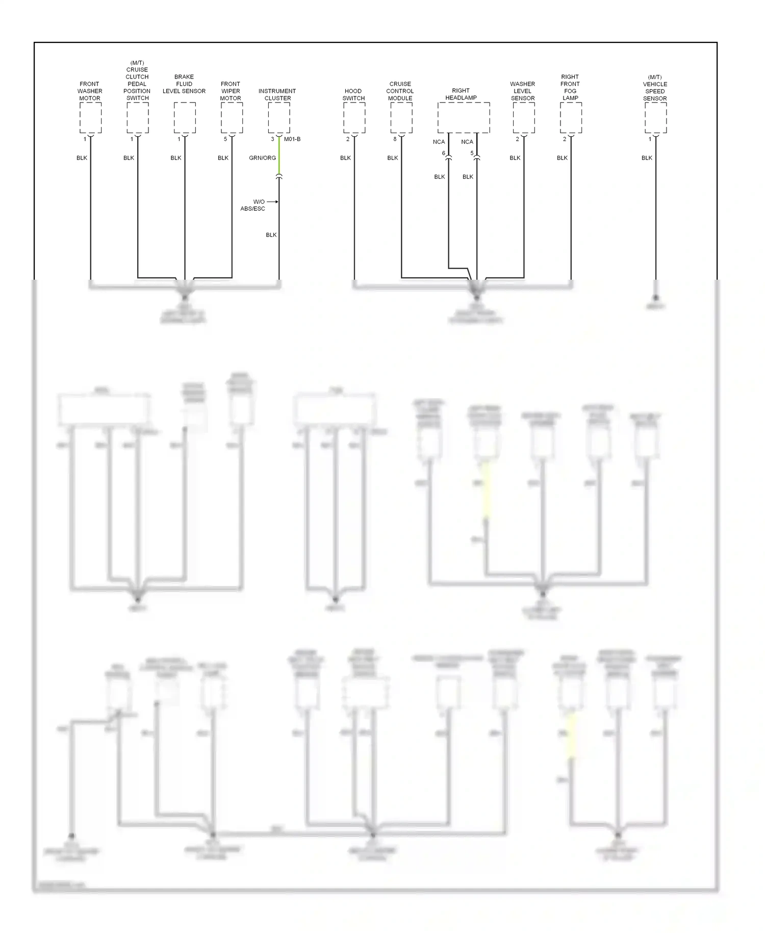Wiring diagram washer level sensor for Hyundai Elantra III facelift (2003-2010) (1 of 1)