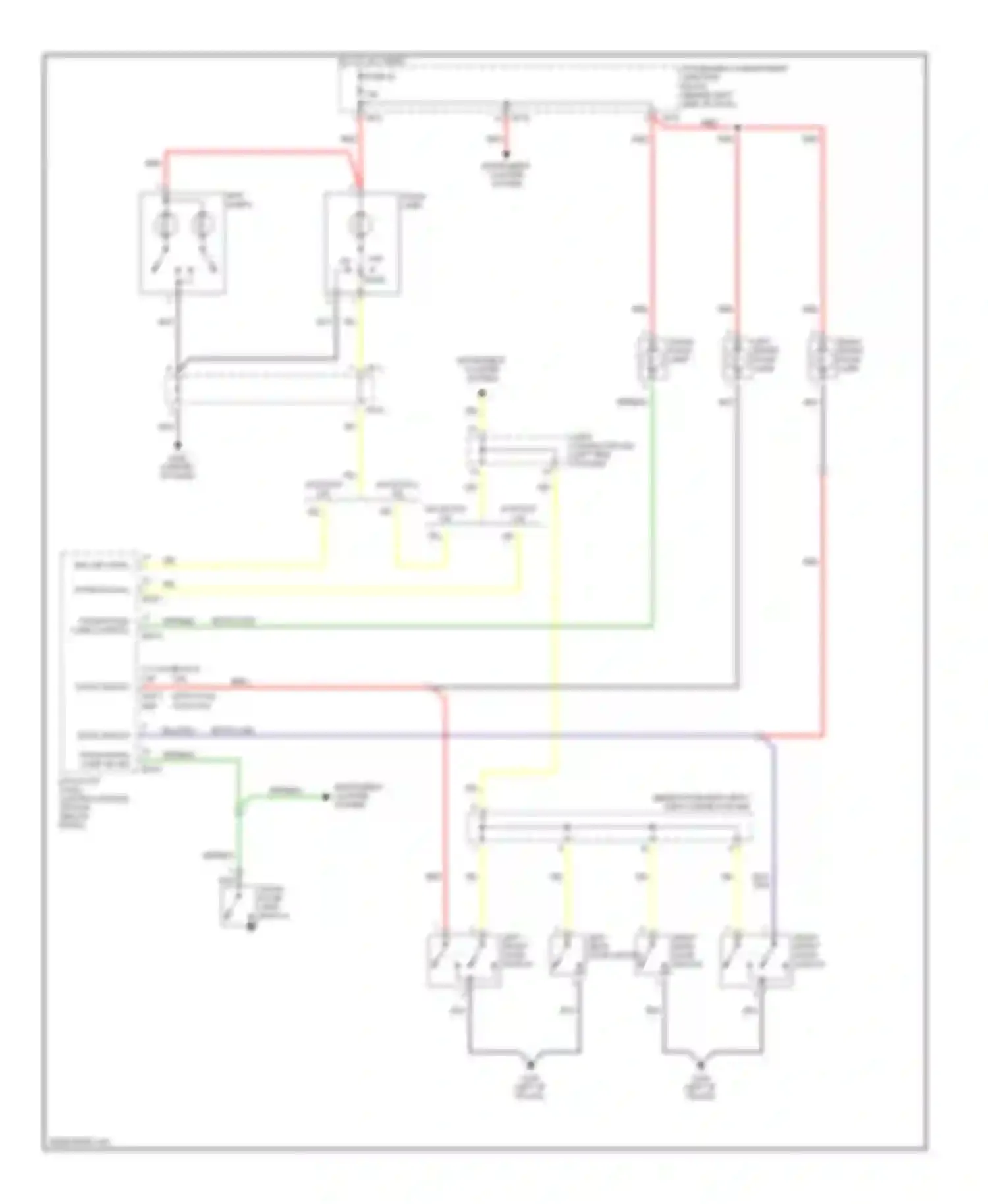 Elantra Hyundai III (2000-2003): Courtesy lamps circuit, without sunroof
