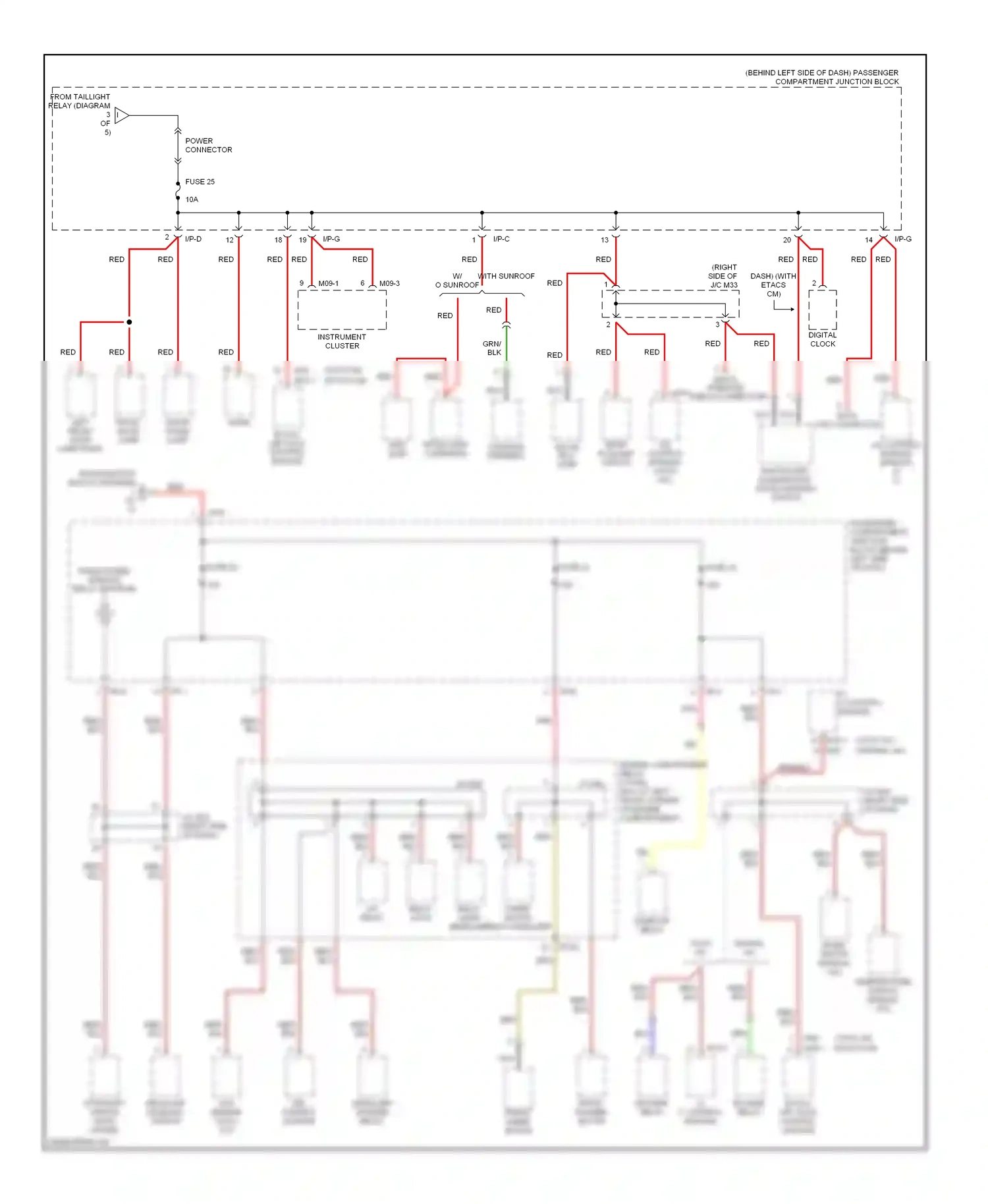 Hyundai Elantra III (2000-2003) digital clock wiring diagram  (4 of 4)
