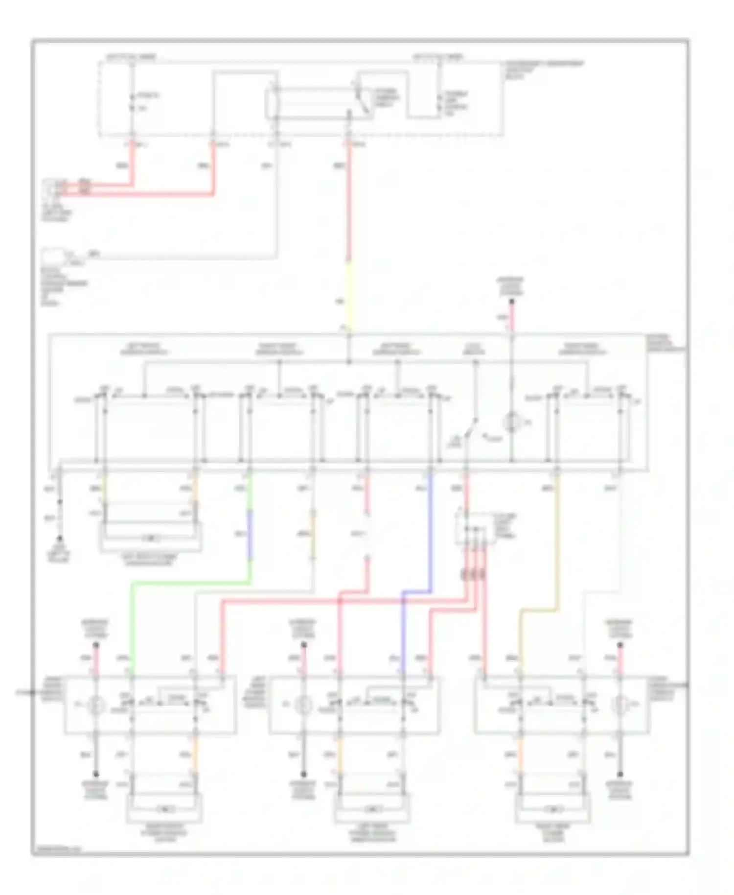 Wiring diagram left front window switch for Hyundai Elantra III (2000-2003) (1 of 1)