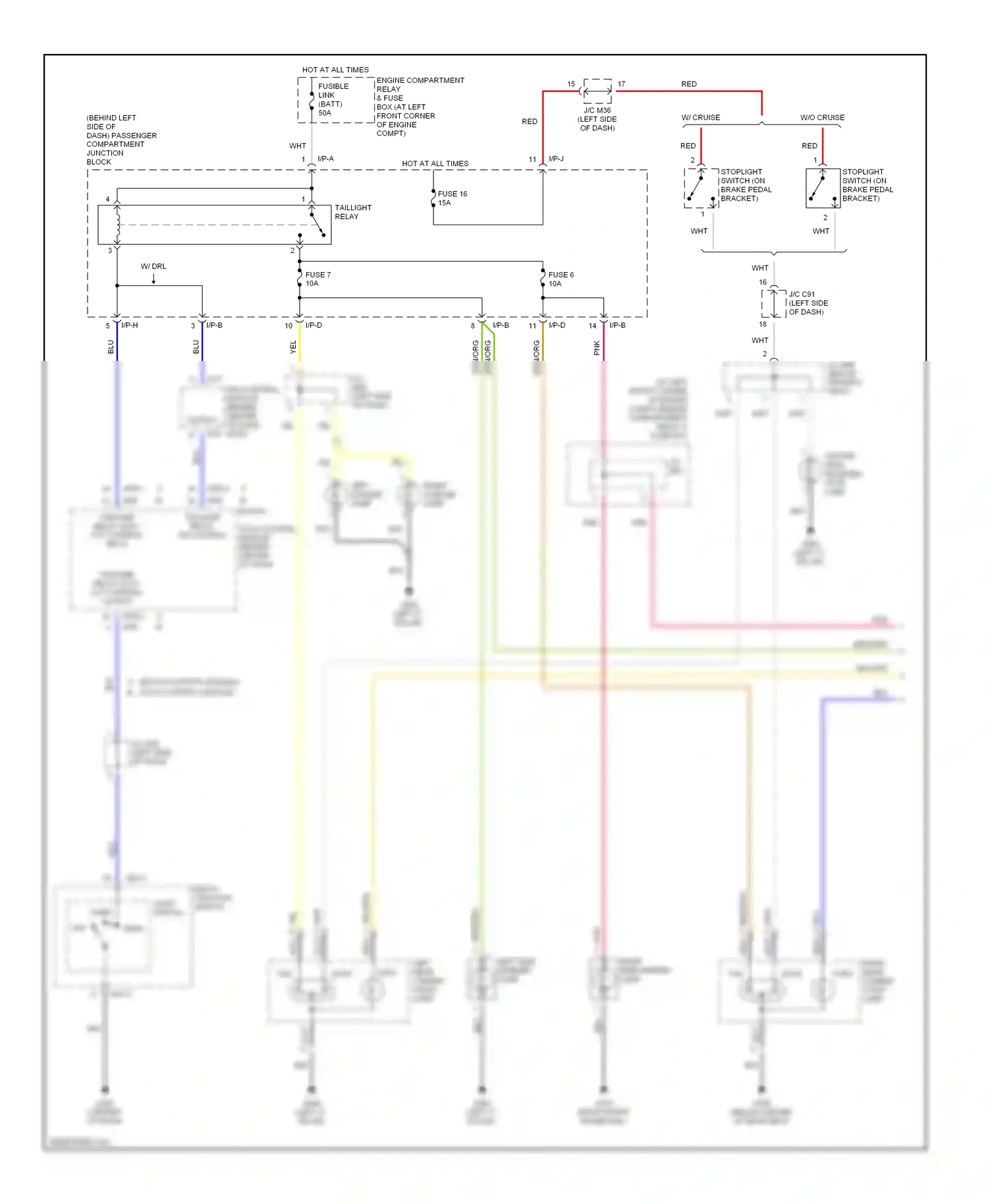 Hyundai Elantra III (2000-2003) light switch park wiring diagram  (1 of 1)
