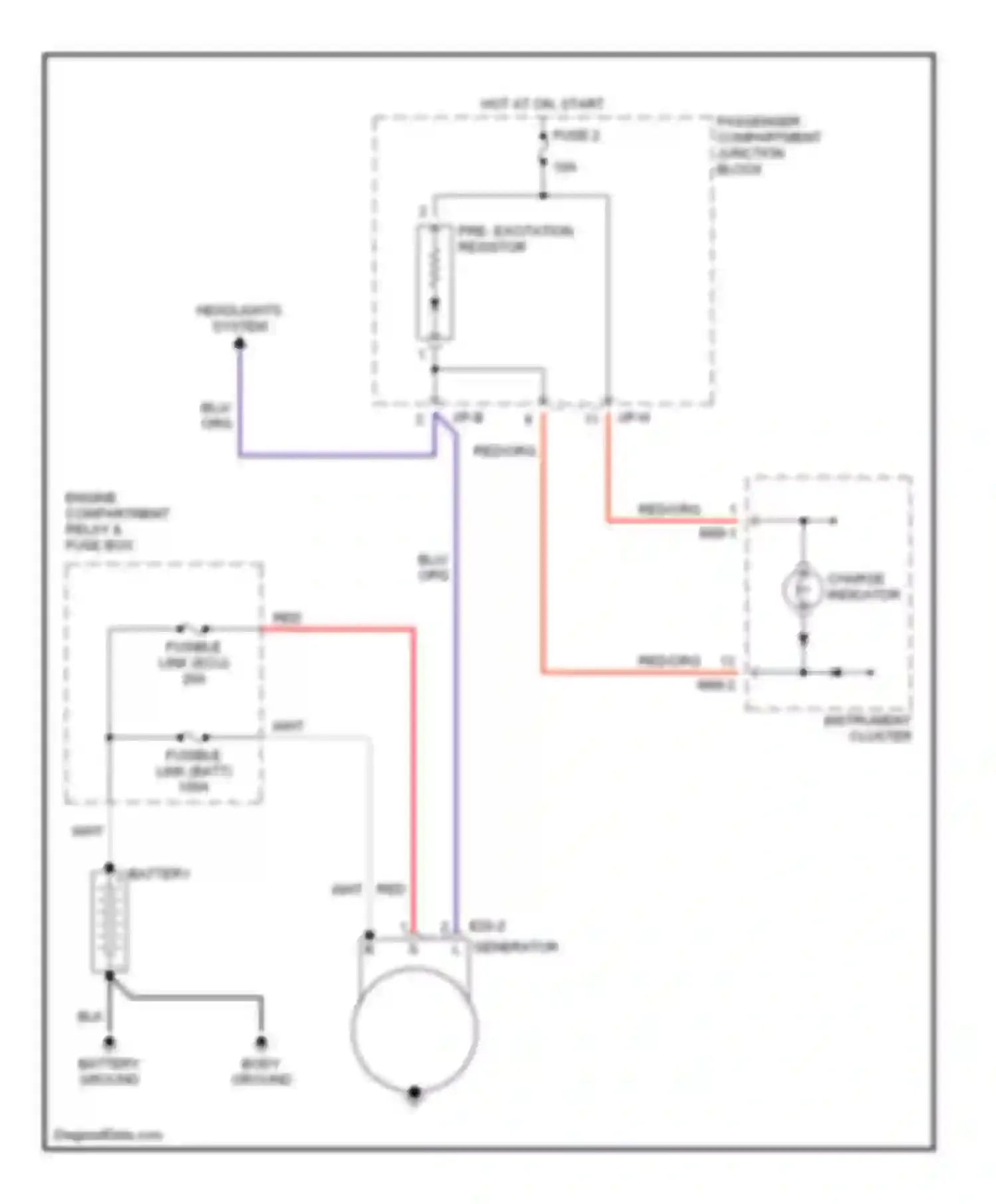 Wiring diagram passenger compartment junction block for Hyundai Elantra III (2000-2003) (2 of 8)