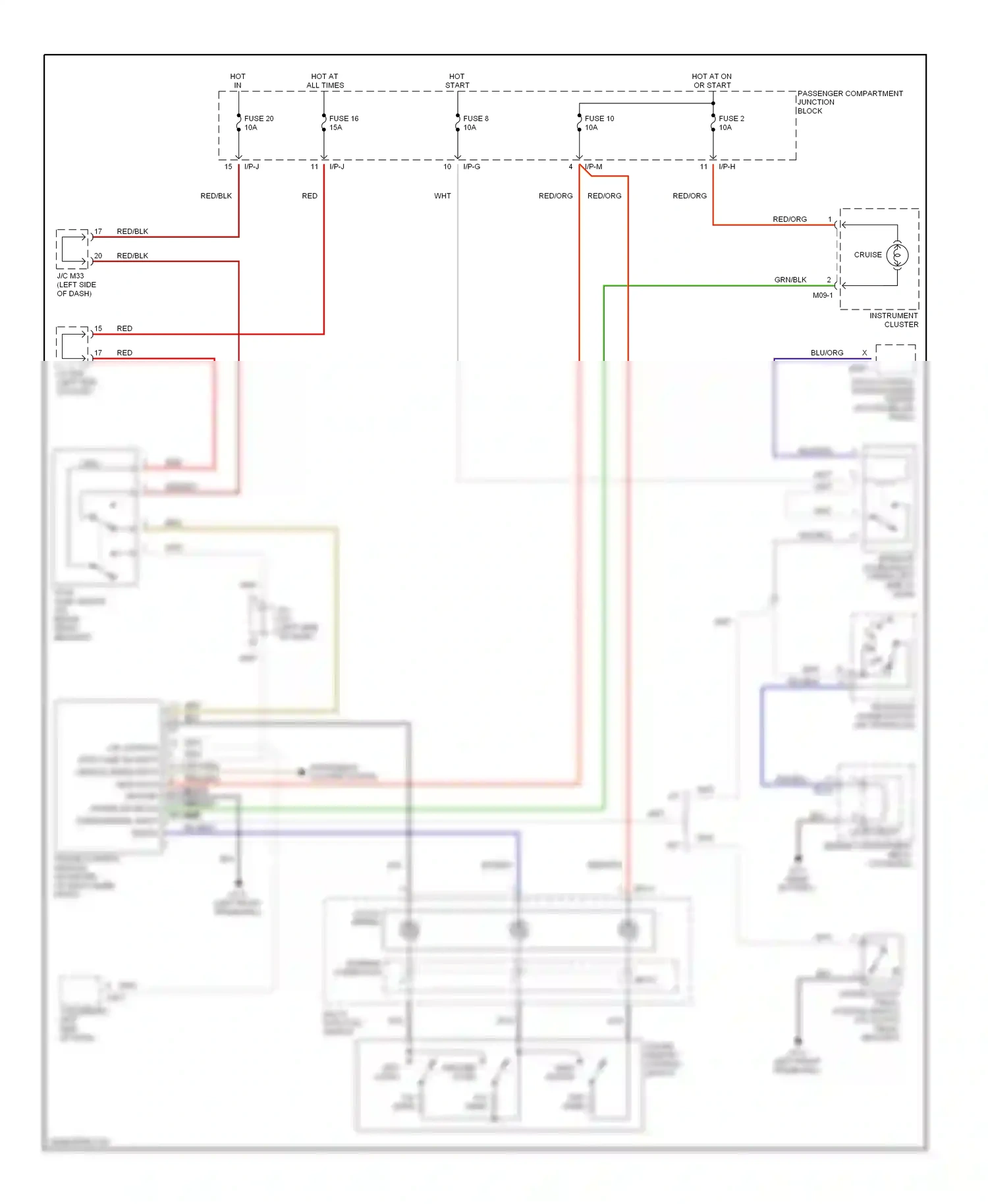Hyundai Elantra III (2000-2003) transaxle range switch (on transaxle) wiring diagram  (1 of 1)