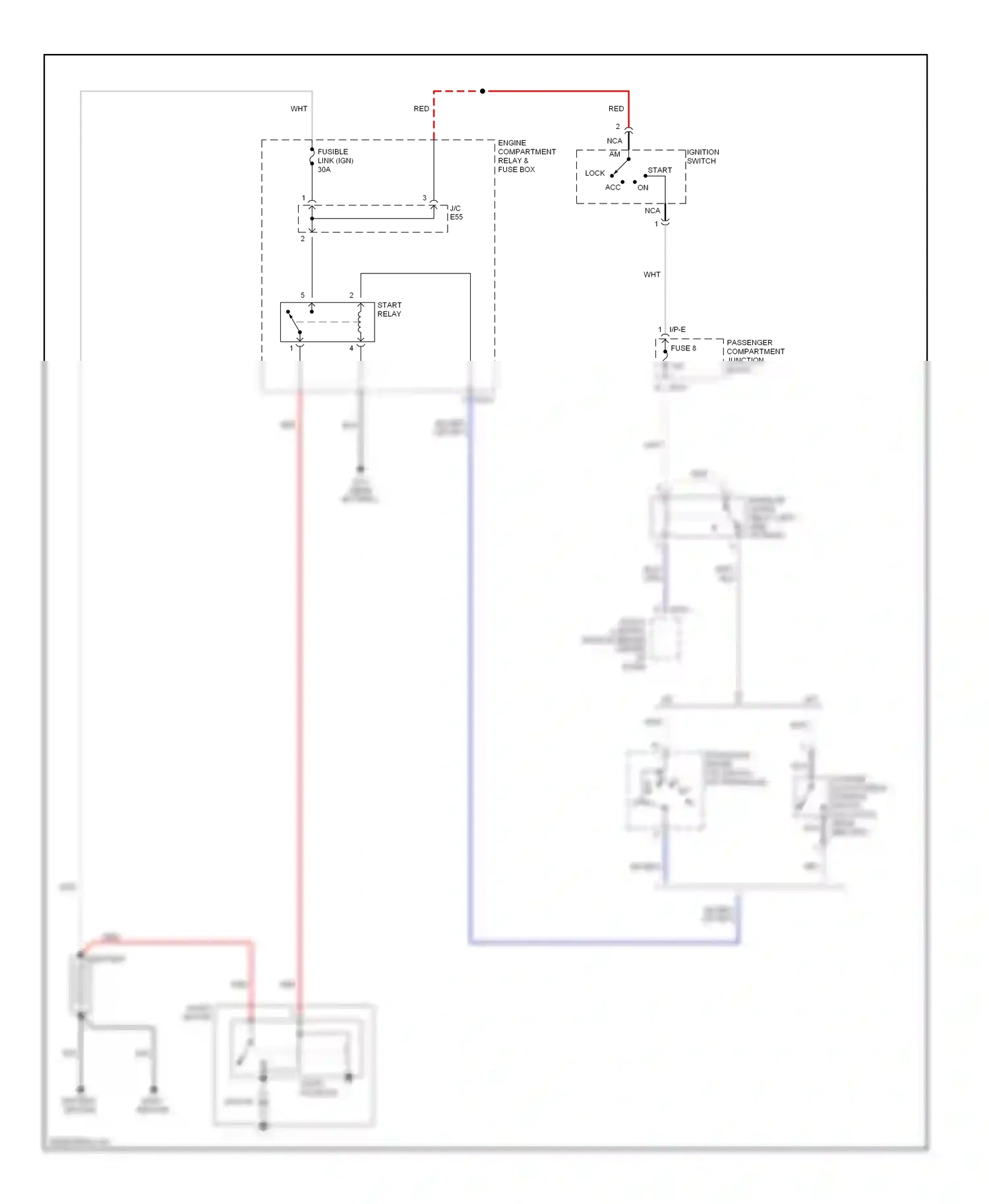 Hyundai Elantra III (2000-2003) transaxle range (tr) switch (on transaxle) wiring diagram  (1 of 1)
