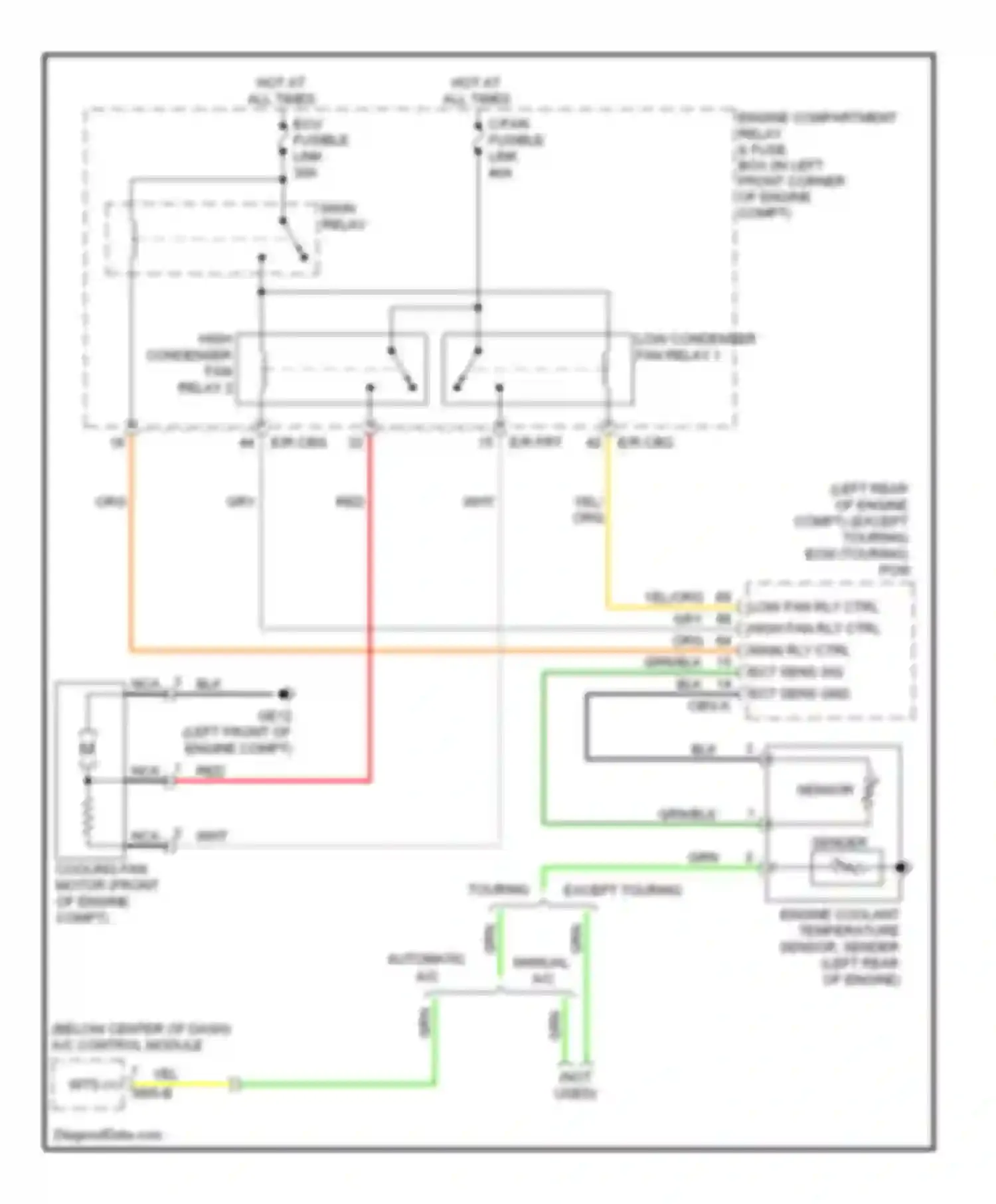 Elantra Hyundai IV (2006-2011): Cooling fan circuit