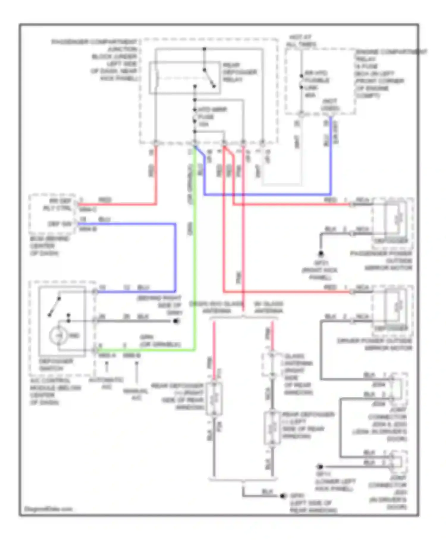 Elantra Hyundai IV (2006-2011): Defoggers circuit