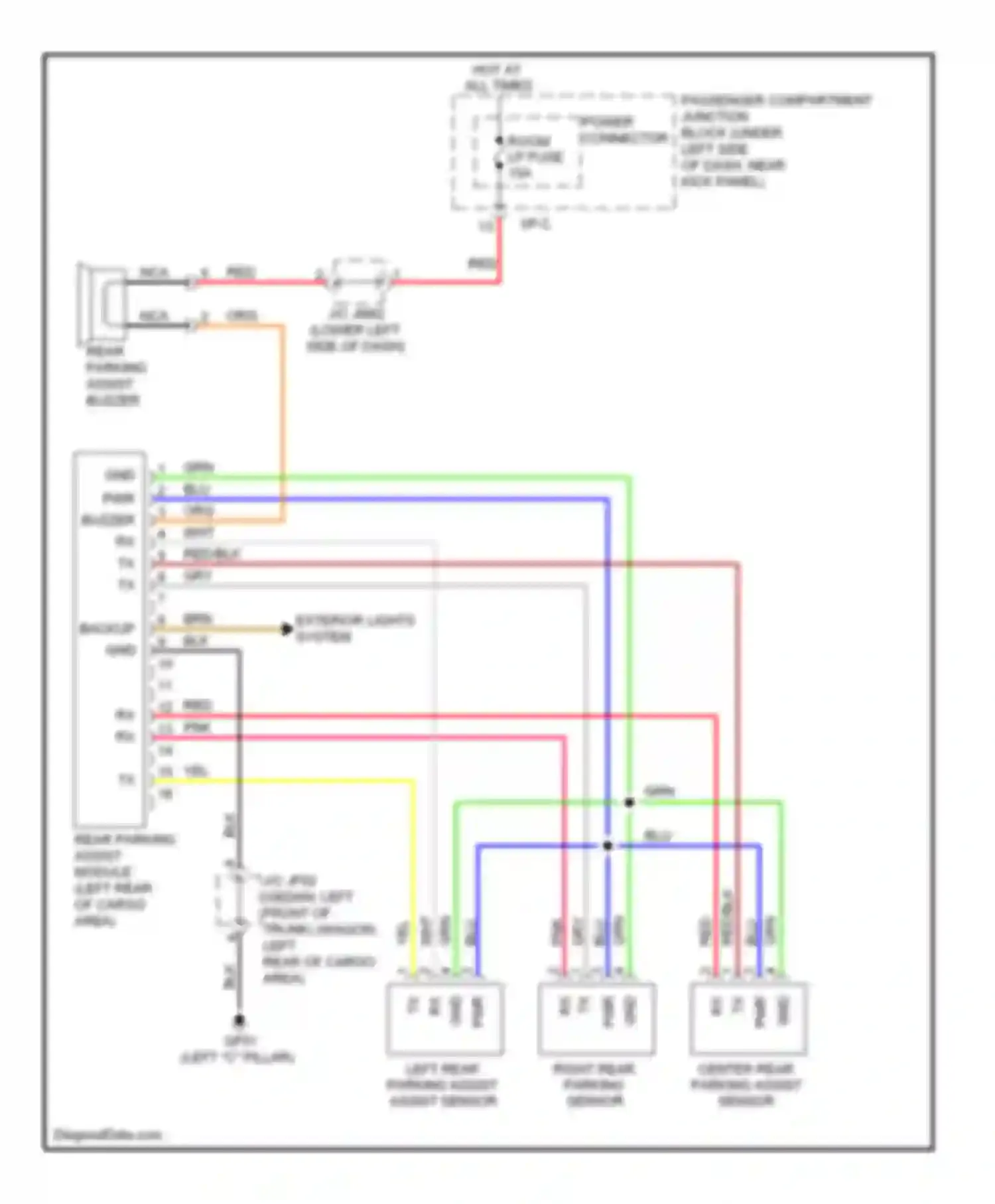 Elantra Hyundai IV (2006-2011): Parking assistant circuit