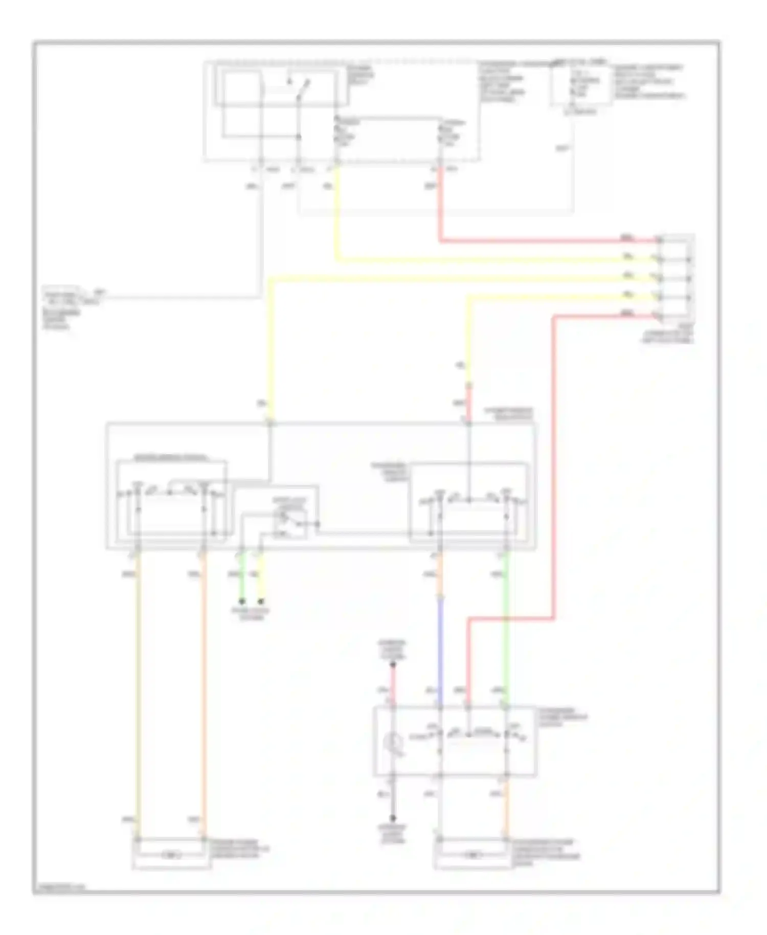 Elantra Hyundai IV (2006-2011): Power windows circuit, without safety power windows with front power windows only