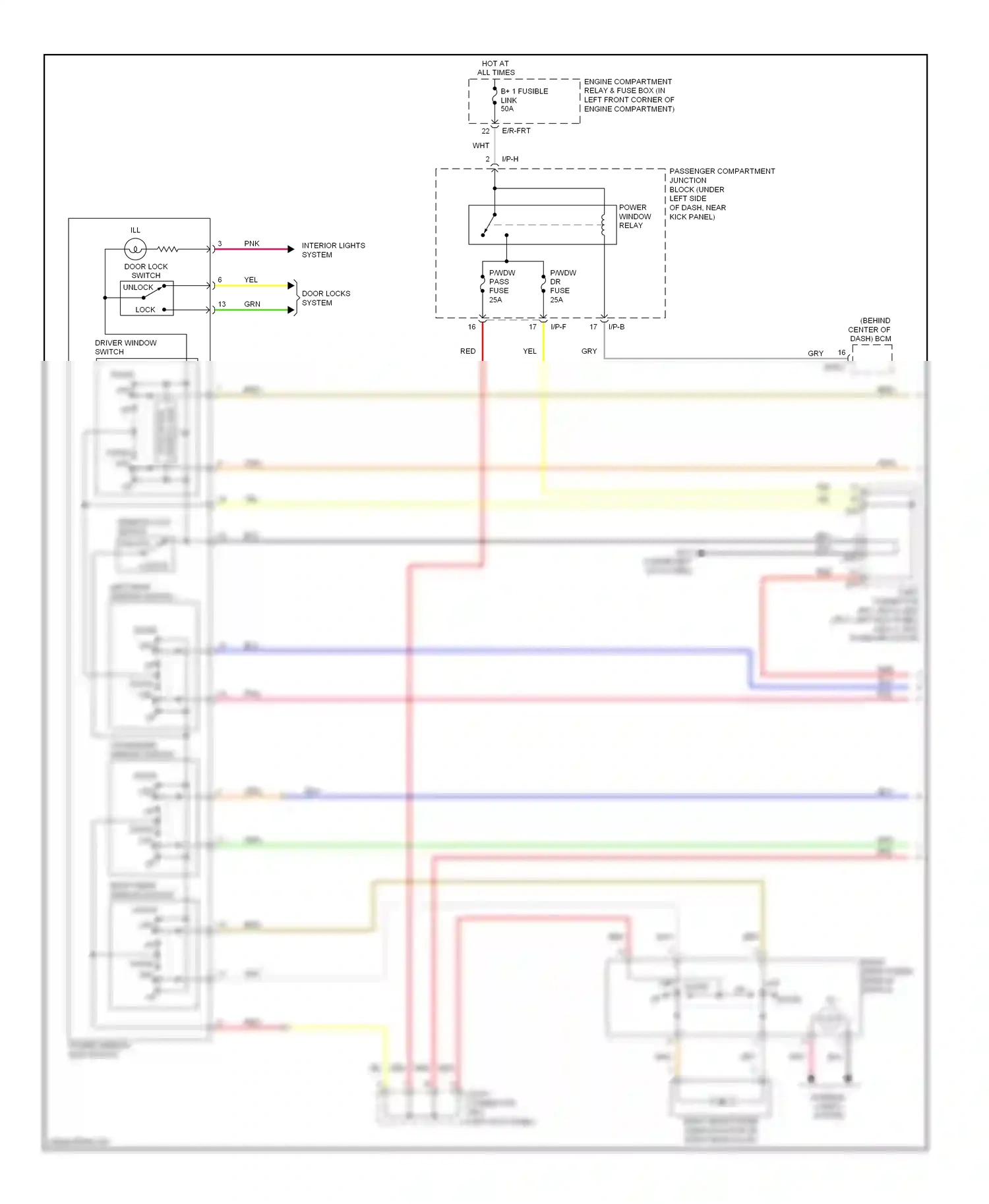 Wiring diagram auto down control unit for Hyundai Elantra IV (2006-2011) (1 of 1)
