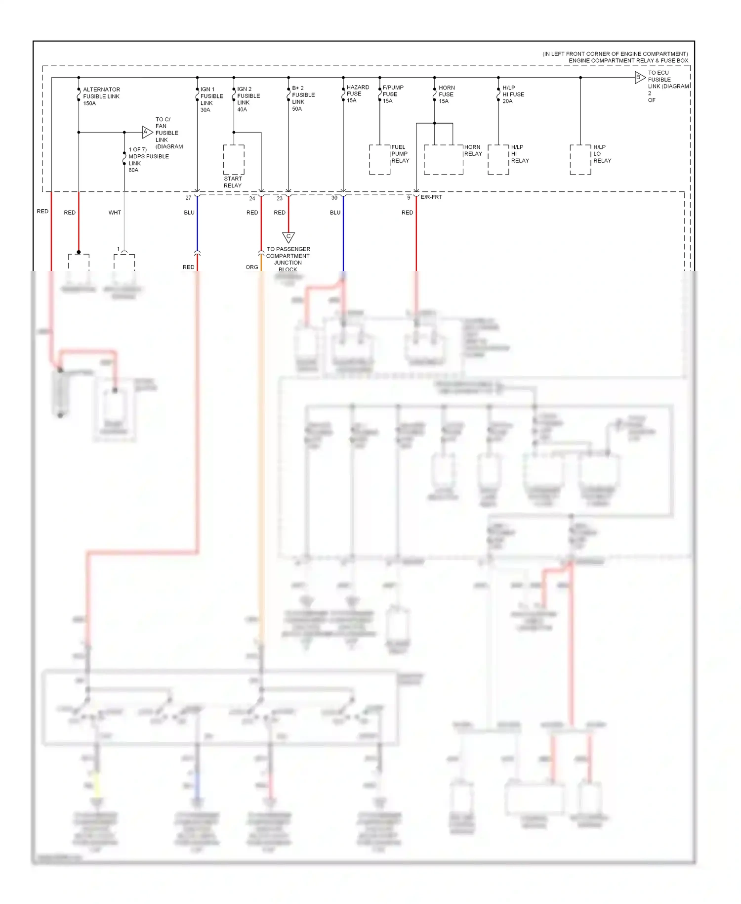 Wiring diagram hazard switch for Hyundai Elantra IV (2006-2011) (2 of 4)