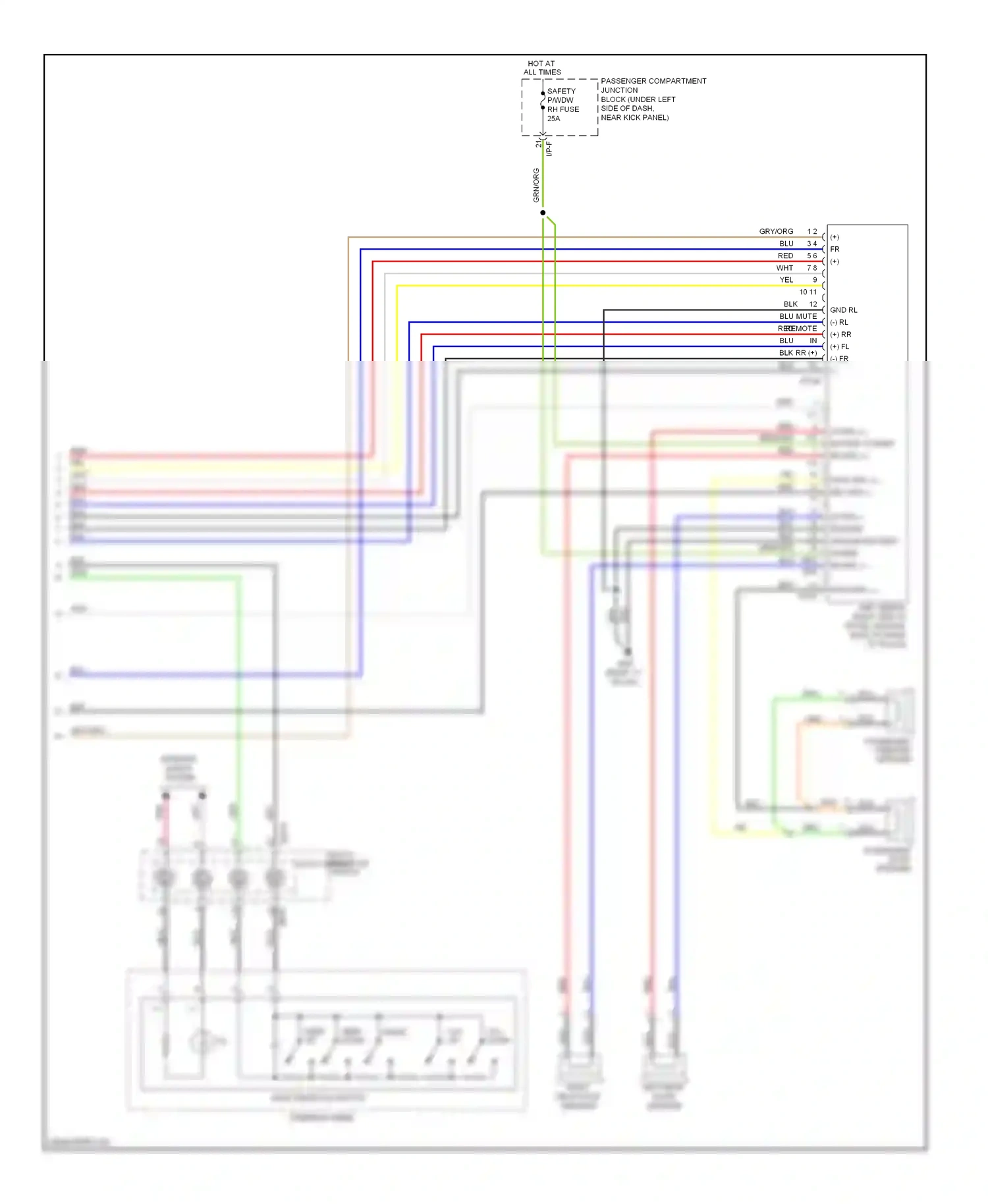 Wiring diagram multi- function switch clock spring for Hyundai Elantra IV (2006-2011) (1 of 1)