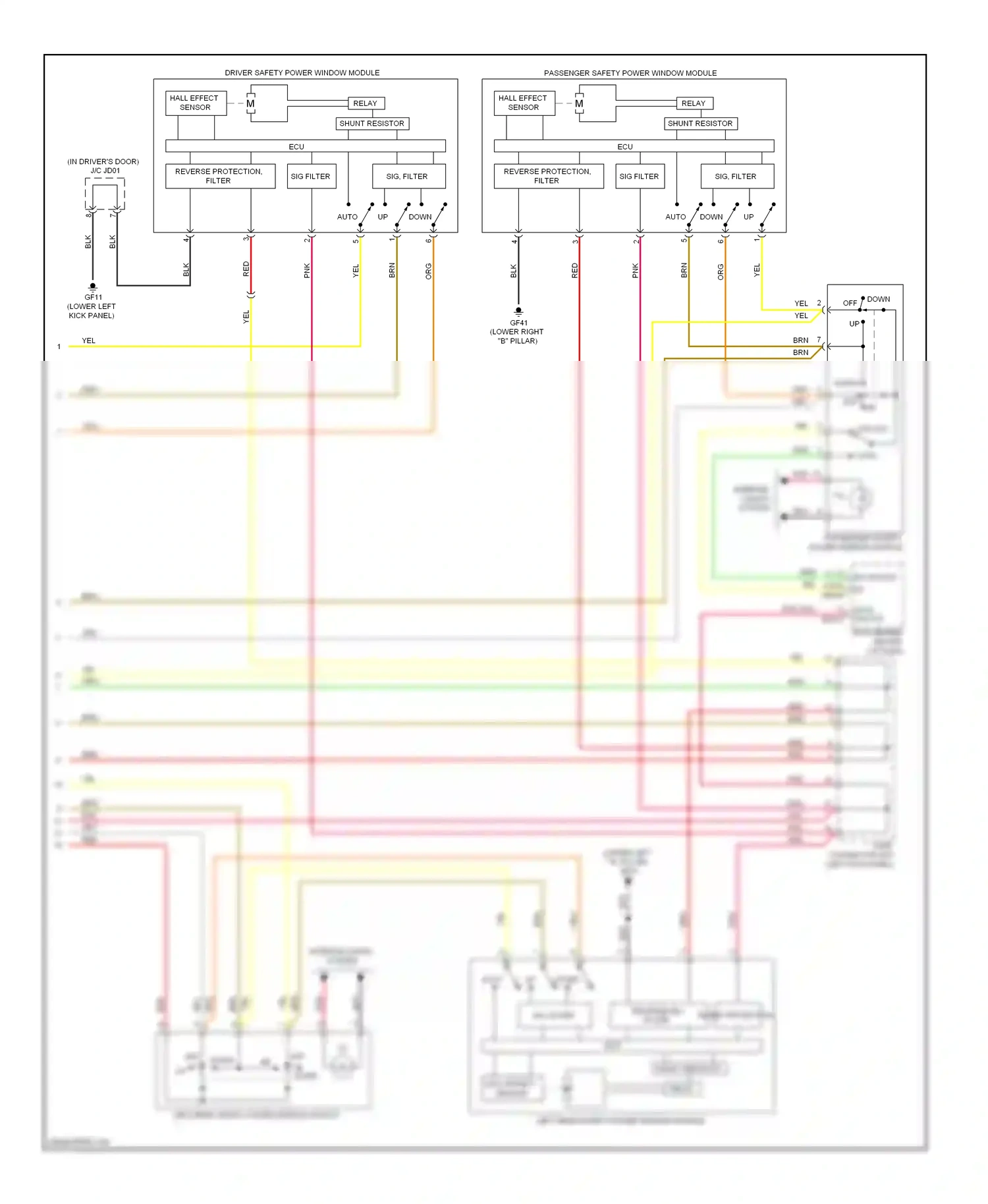 Wiring diagram off down up for Hyundai Elantra IV (2006-2011) (5 of 5)