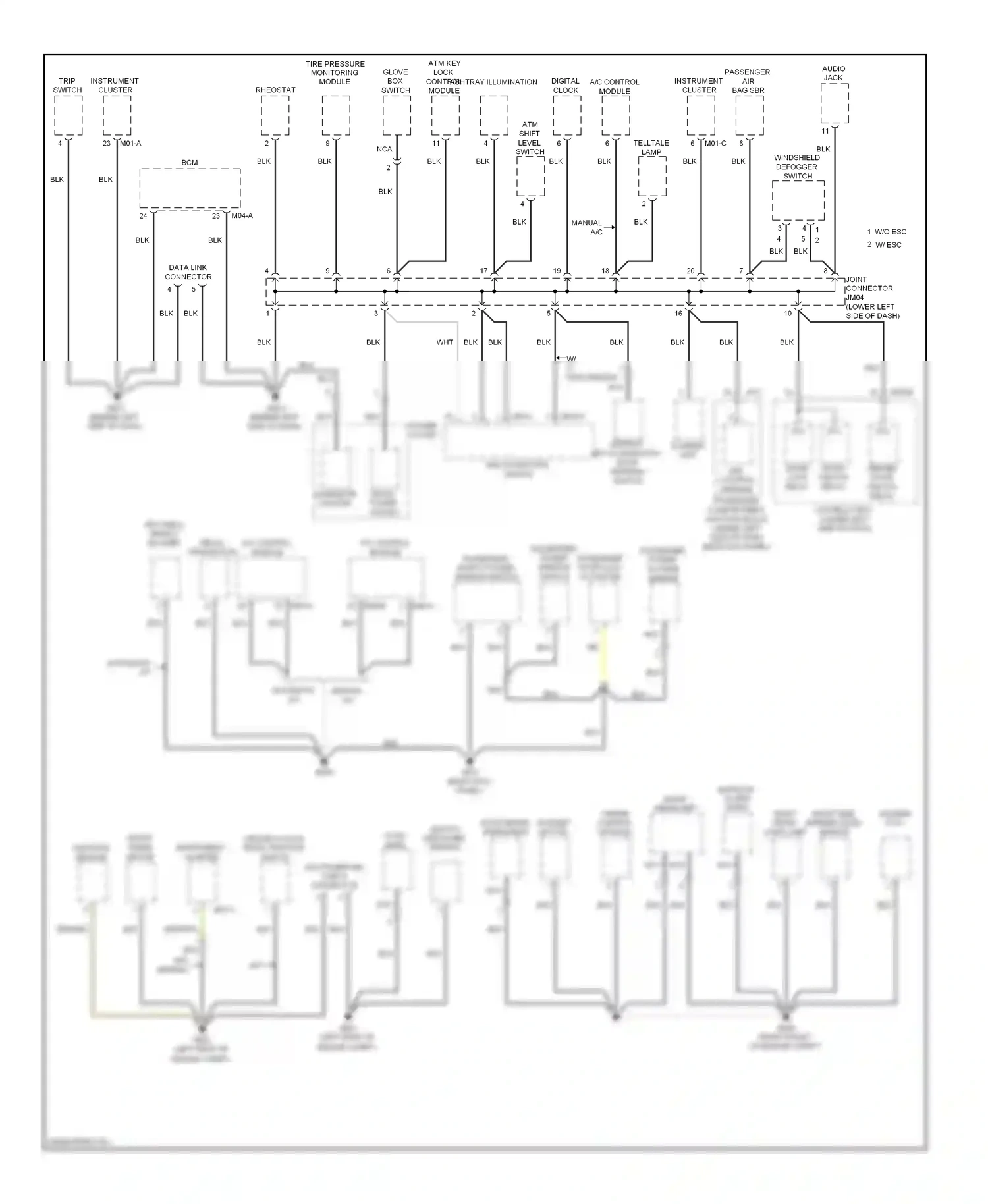 Wiring diagram windshield defogger switch for Hyundai Elantra IV (2006-2011) (2 of 3)