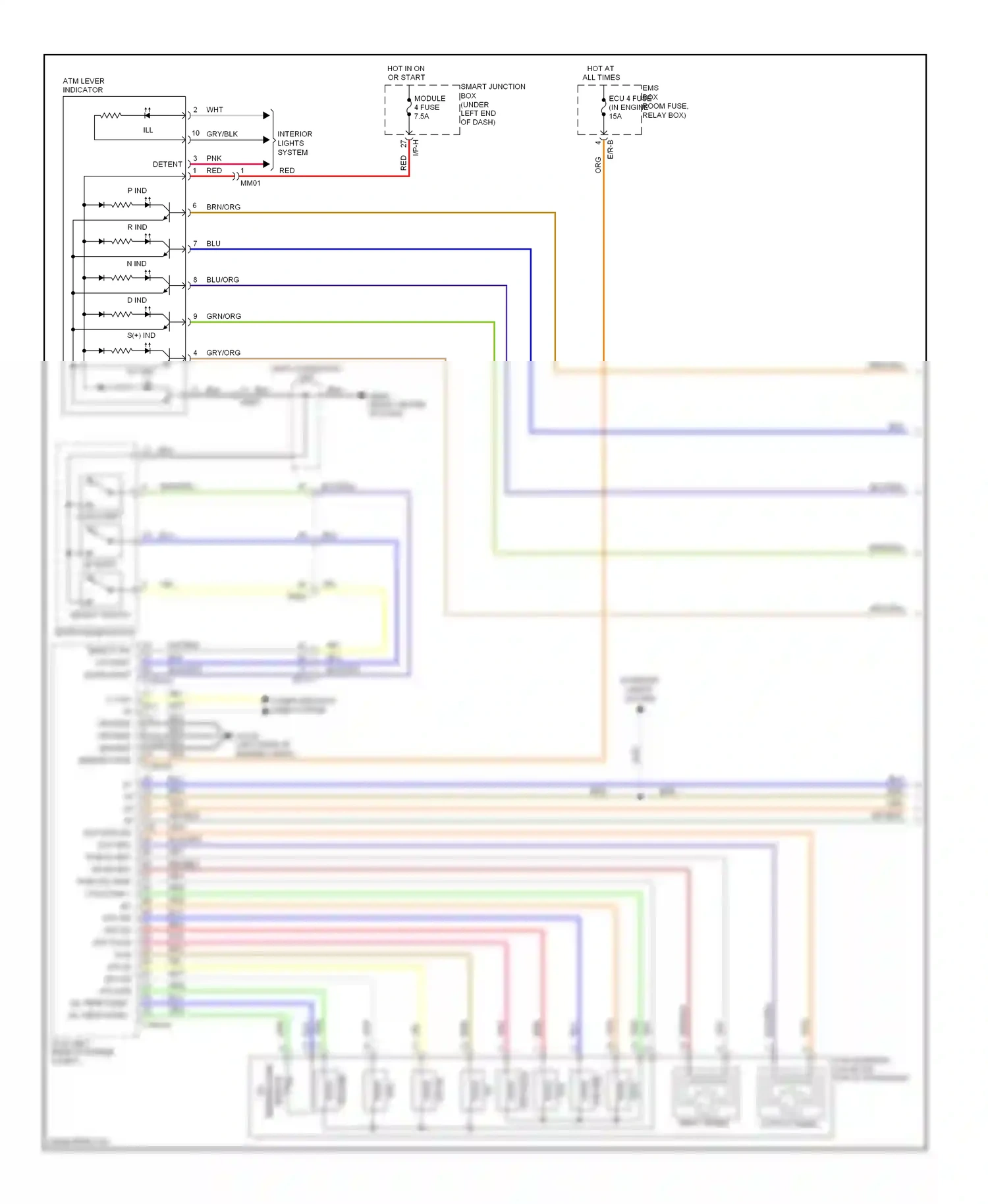 Wiring diagram ems box for Hyundai Elantra V facelift (2013-2016) (1 of 2)
