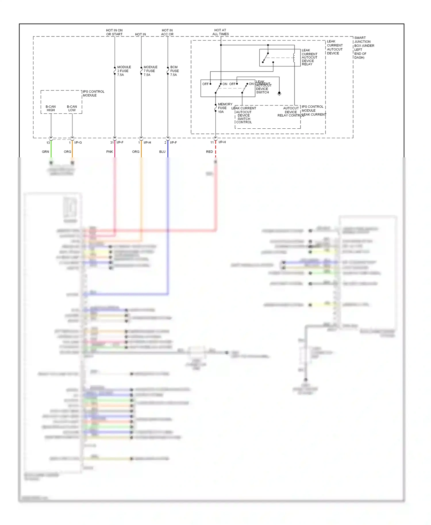 Wiring diagram headlights system for Hyundai Elantra V facelift (2013-2016) (1 of 3)