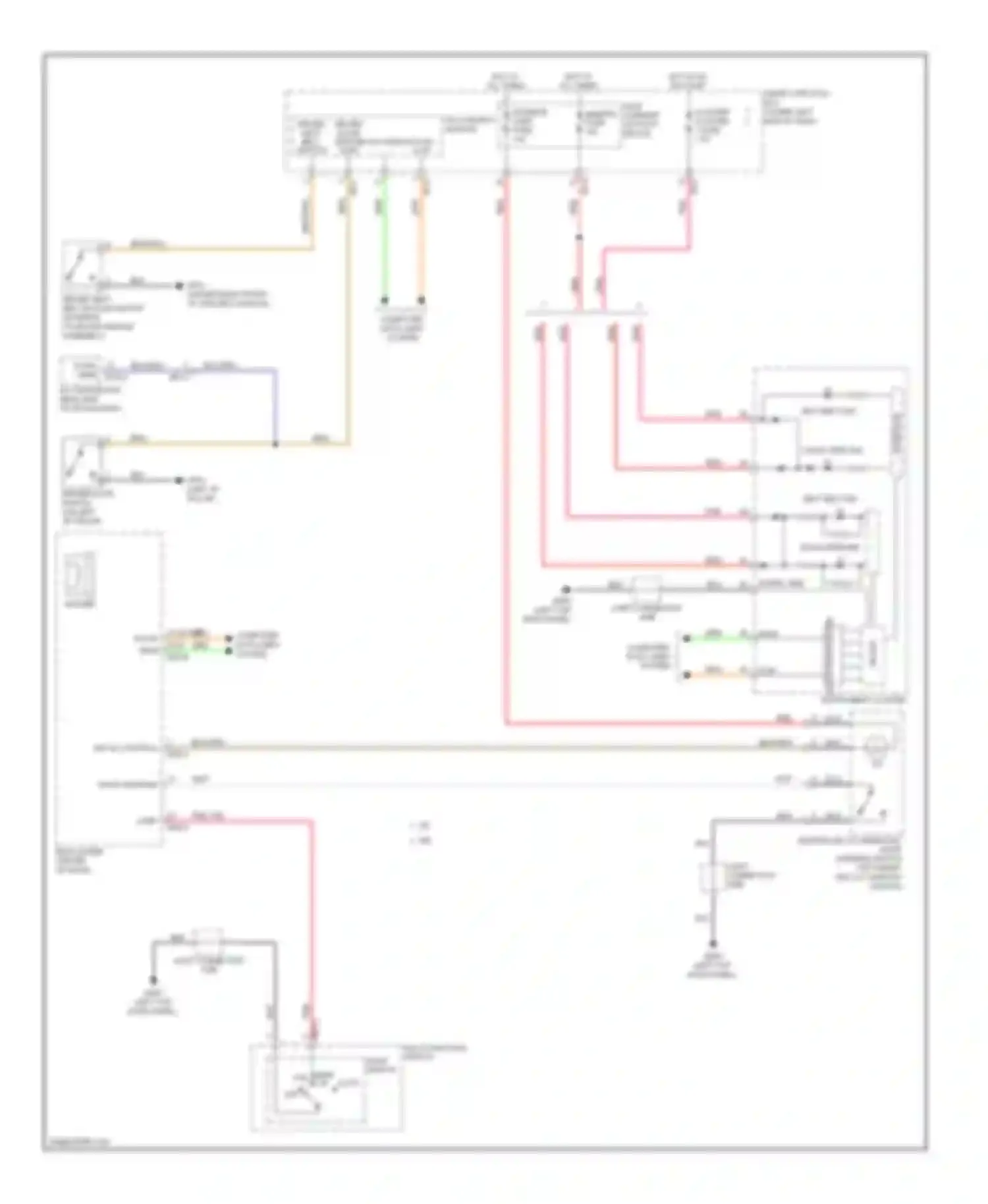 Wiring diagram ignition key illumination, door warning switch for Hyundai Elantra V facelift (2013-2016) (1 of 2)