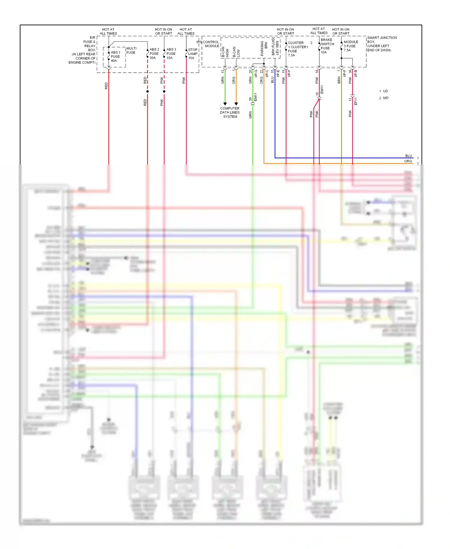 Wiring diagram i/p-e for Hyundai Elantra V facelift (2013-2016) (1 of 24)