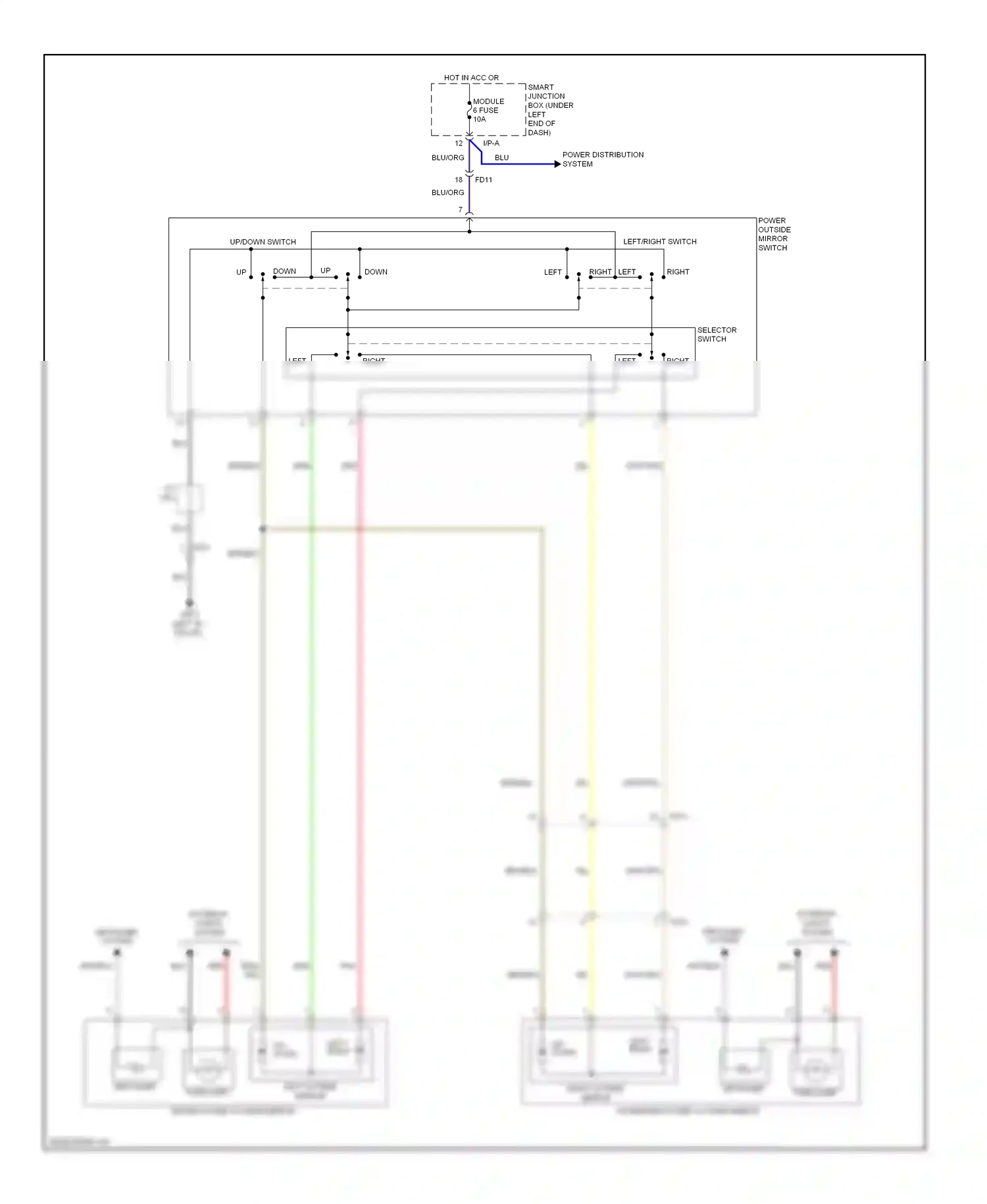 Hyundai Elantra V facelift (2013-2016) left/right switch wiring diagram  (1 of 1)